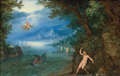 Jan Brueghel the Elder's 'Perseus and Andromeda' depicts a dramatic mythological scene.
