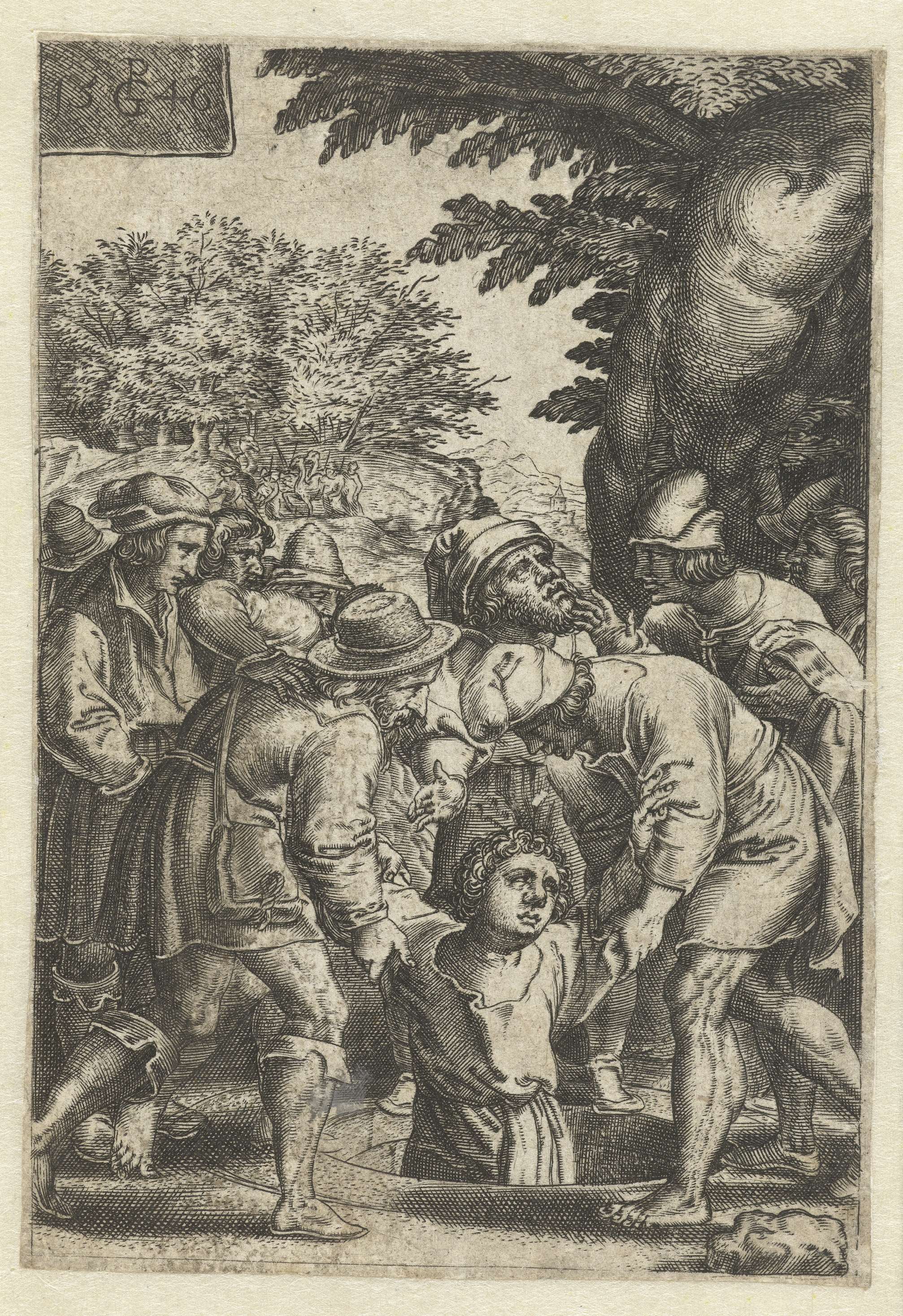 Engraving depicting brothers betraying Joseph, Unknown Artist