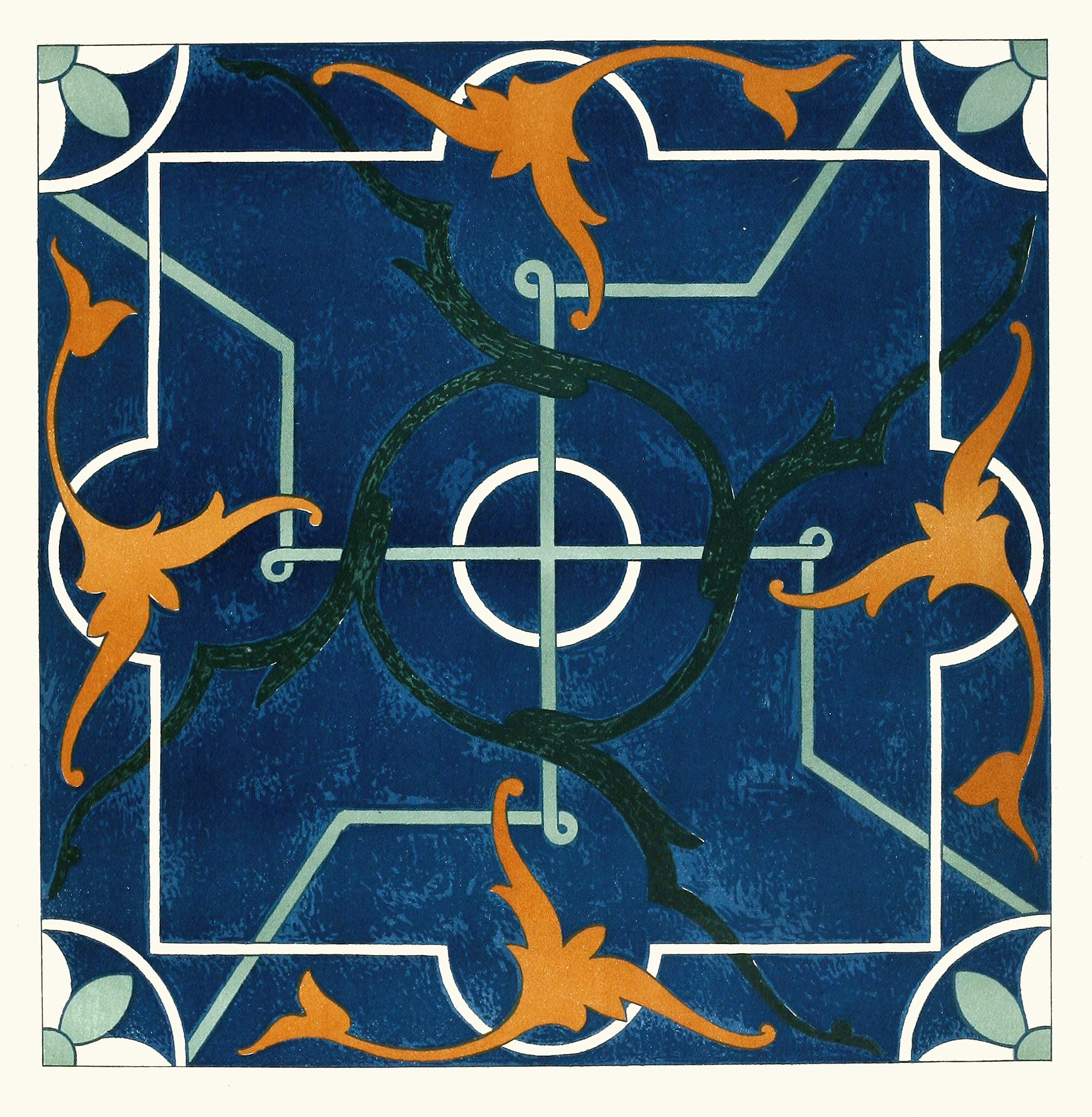 Ceramic ornamental tiles by Afghan Boundary Commission from 1884