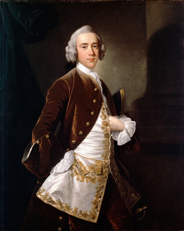 Portrait of John Newton by Thomas Hudson, oil on canvas, showcasing intricate garments and light.