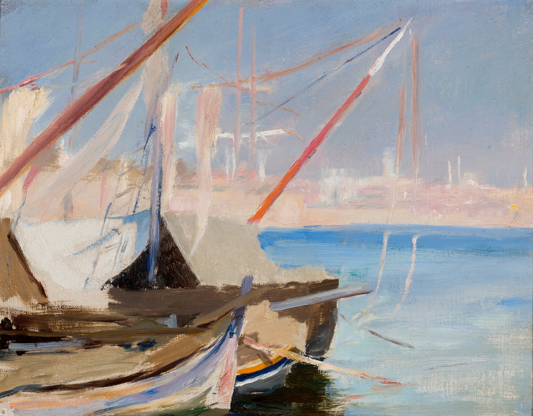View of Constantinople, oil on canvas by Jan Ciągliński, depicting a cityscape at dawn.