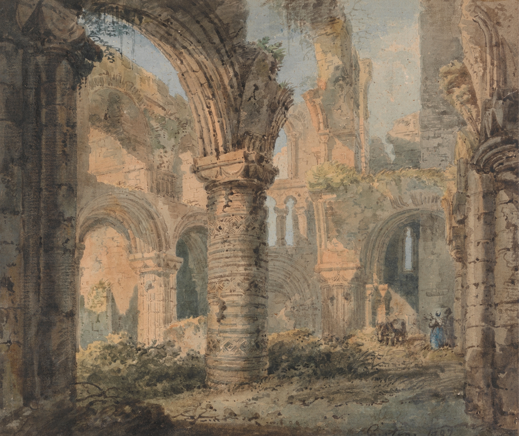 Saint Cuthbert’s Holy Island, by Thomas Girtin, public domain