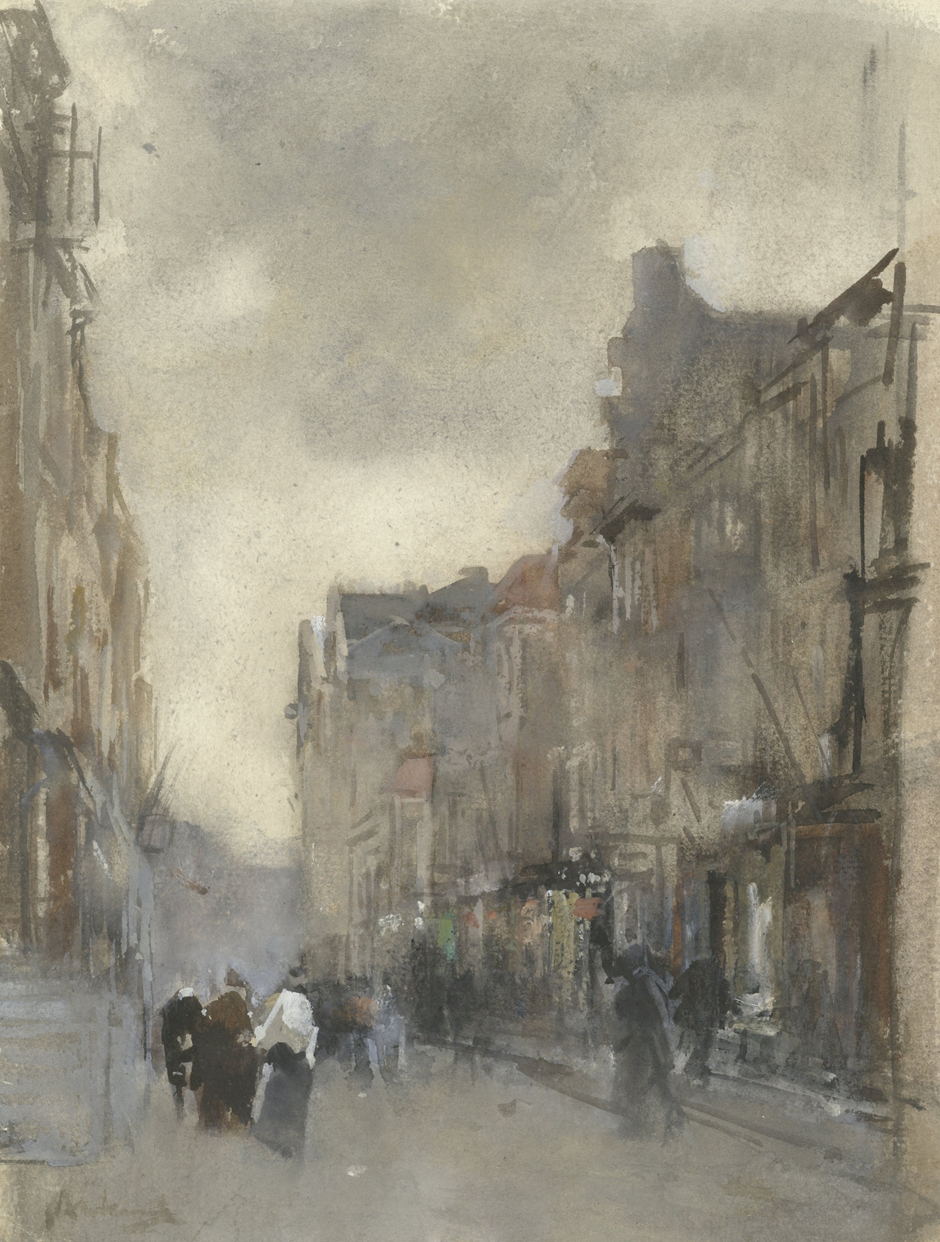 Street scene in Den Haag, oil on canvas by Floris Arntzenius