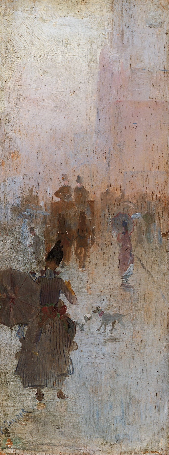 Portrait of a young woman among flowers, oil on canvas by Charles Conder