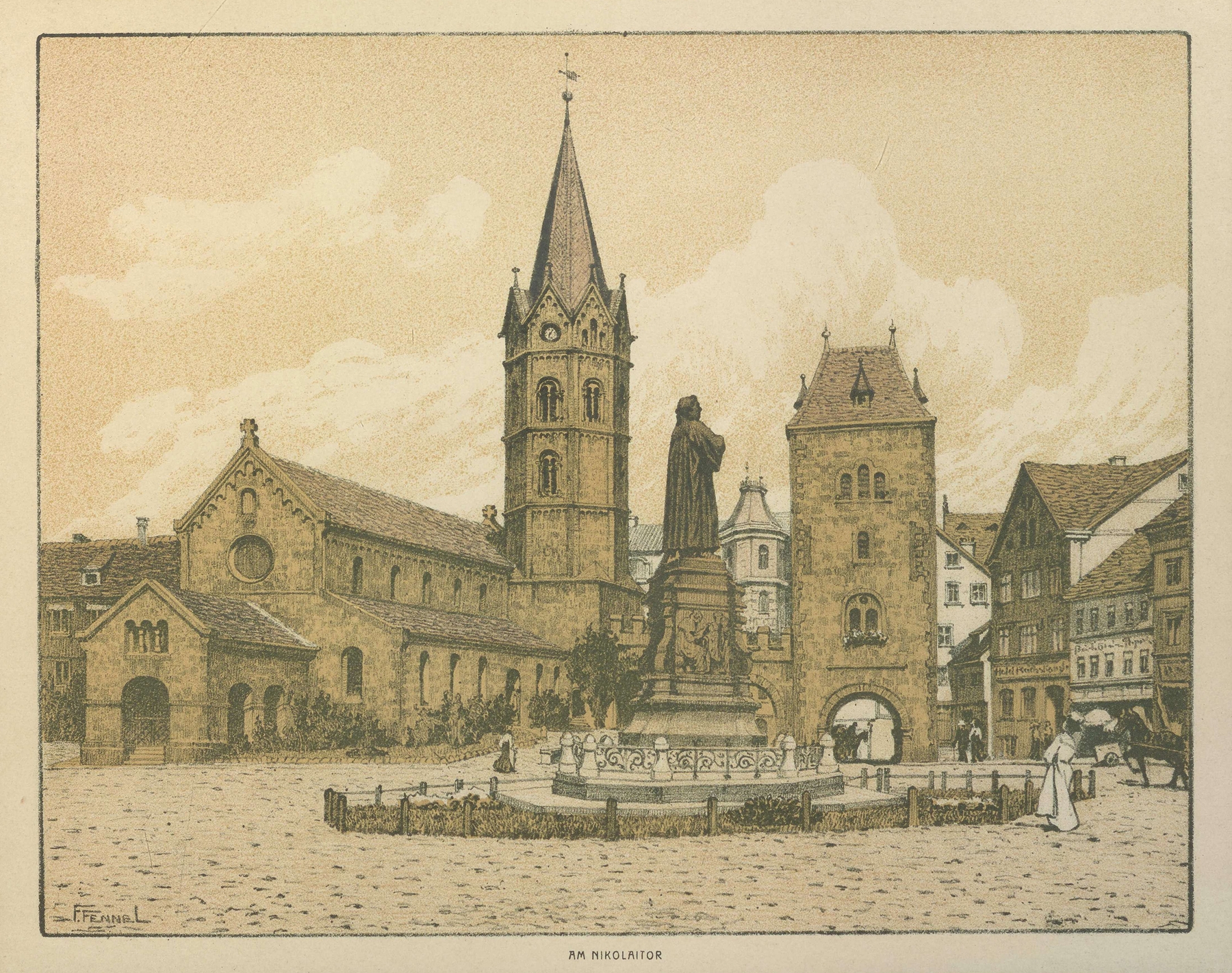 Am Nikolaitor, by Friedrich Fennel, public domain