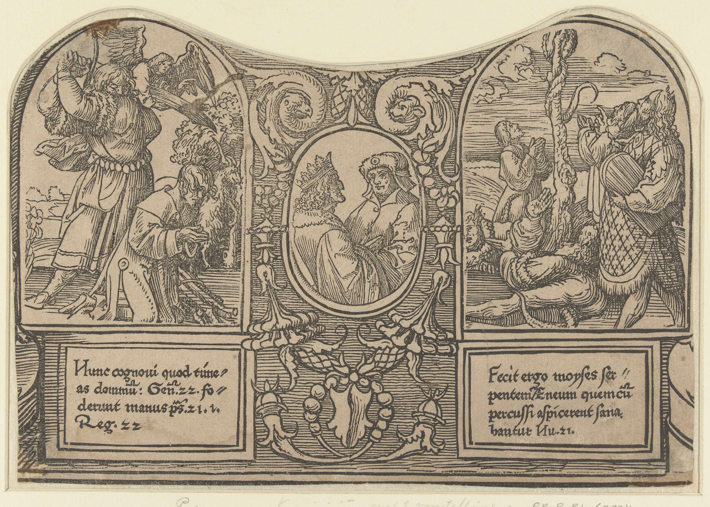 Het offer van Abraham en de koperen slang, by Jacob Cornelisz van Oostsanen, public domain
