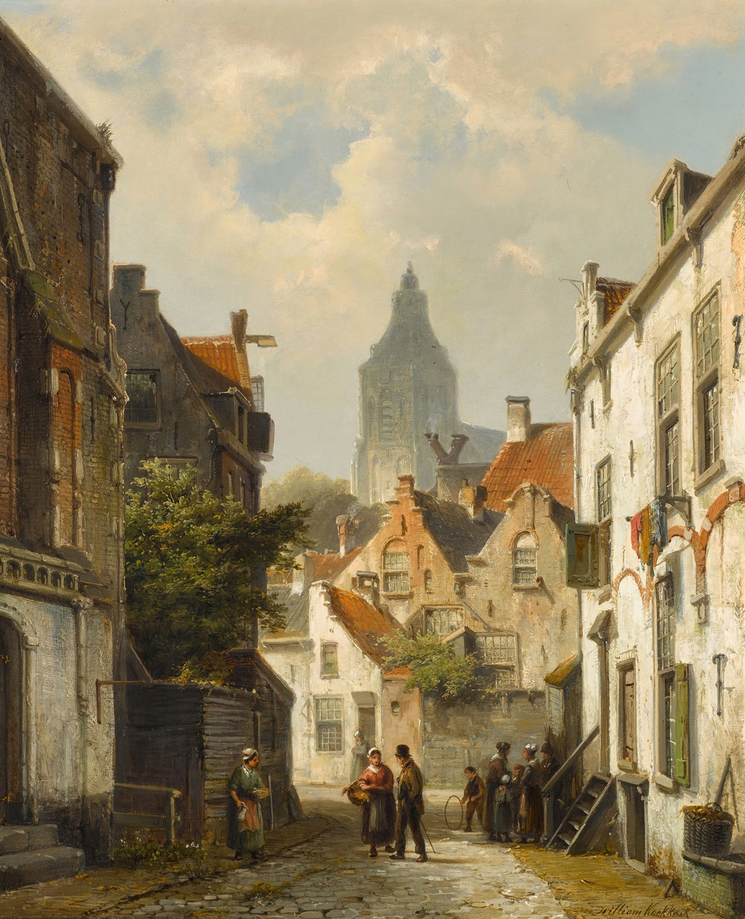 Street Scene, by Willem Koekkoek, public domain