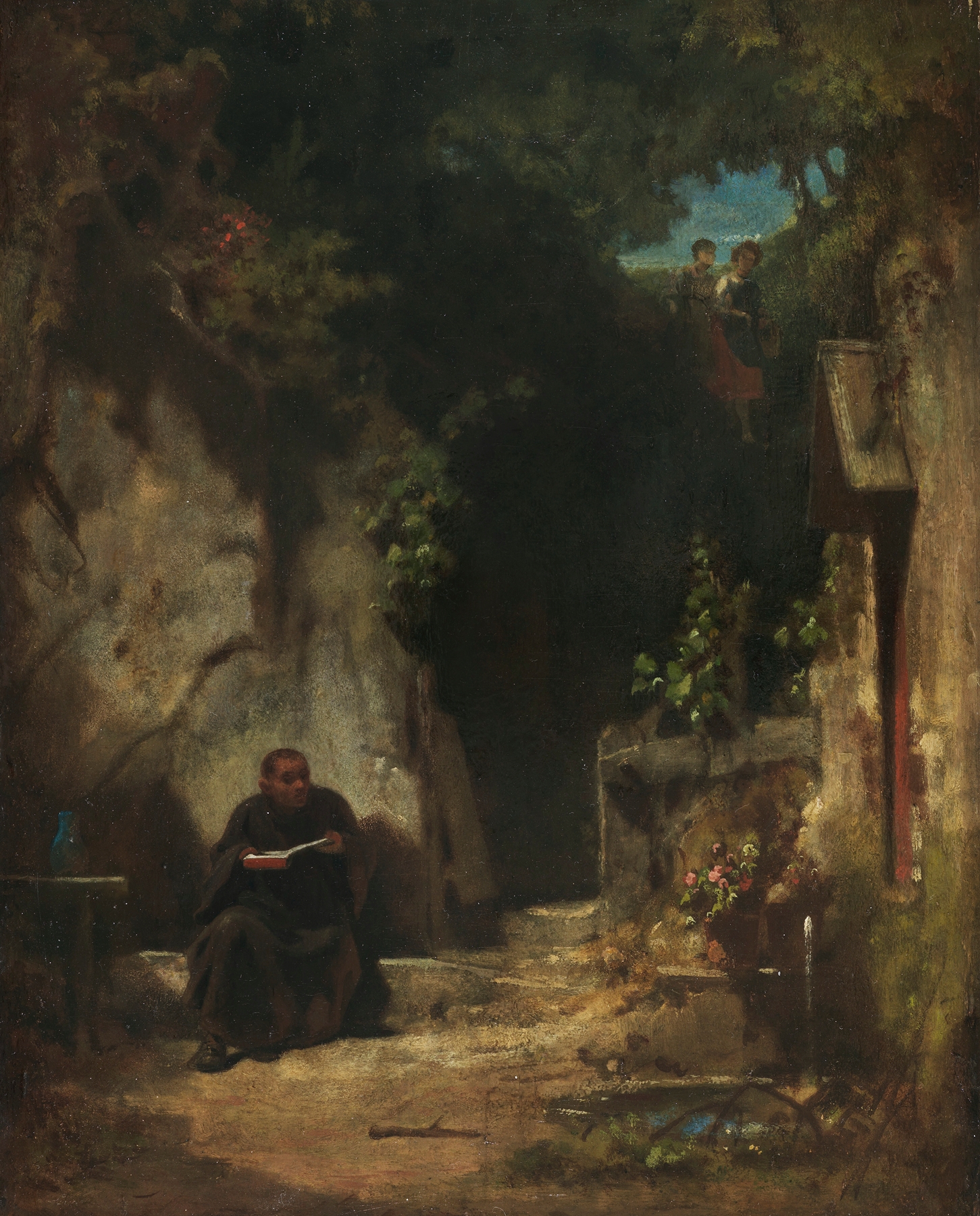 Einsiedler mit Mädchen, by Carl Spitzweg, public domain