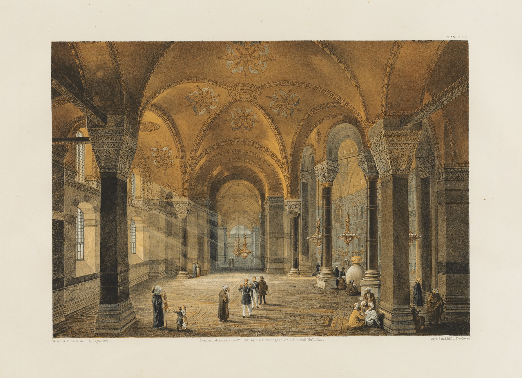 Aya Sofia, Constantinople; as recently restored by order of H. M. the sultan Abdul-Medjid Pl.05, by Gaspare Fossati, public domain