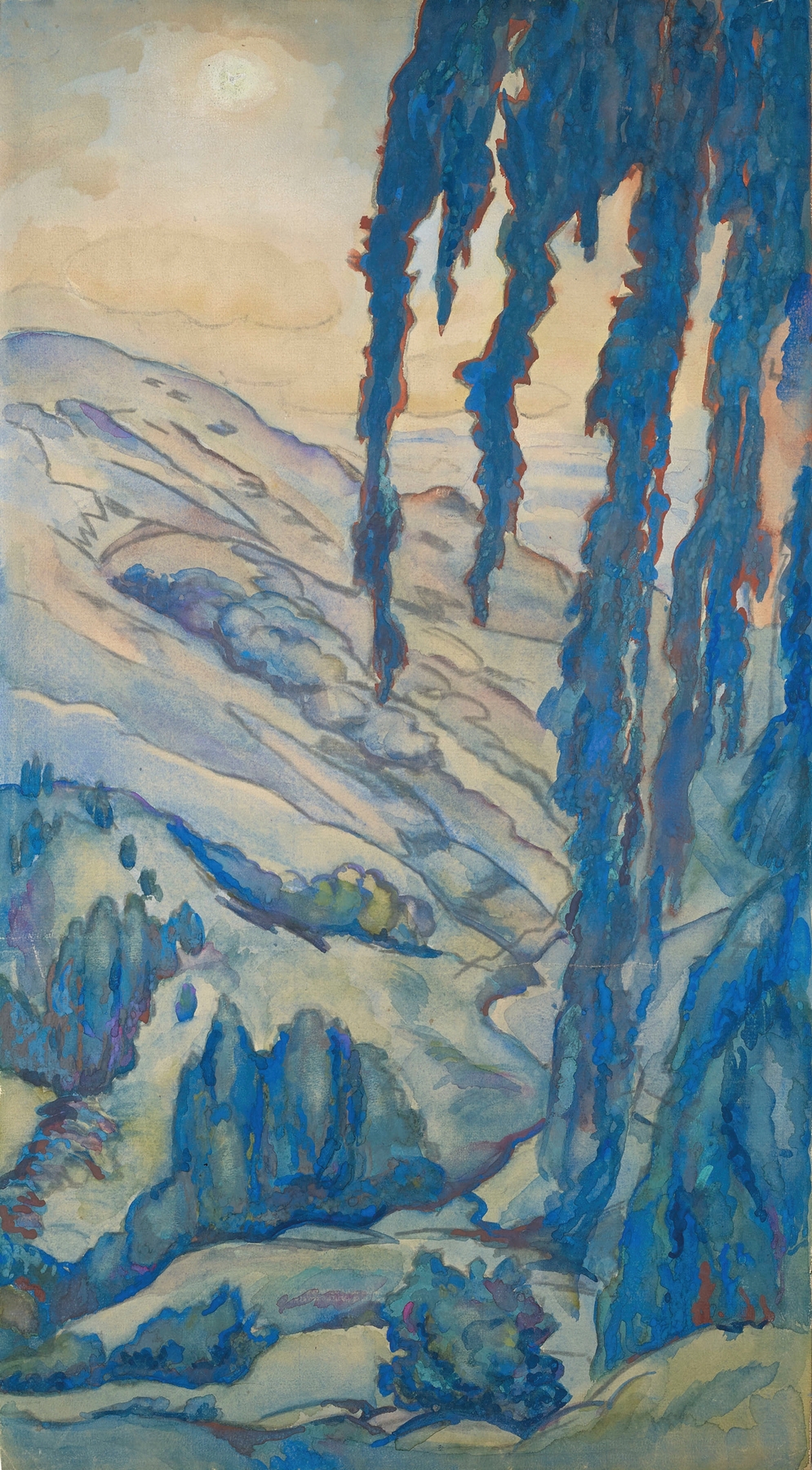 Landscape, by Léon Bakst, public domain