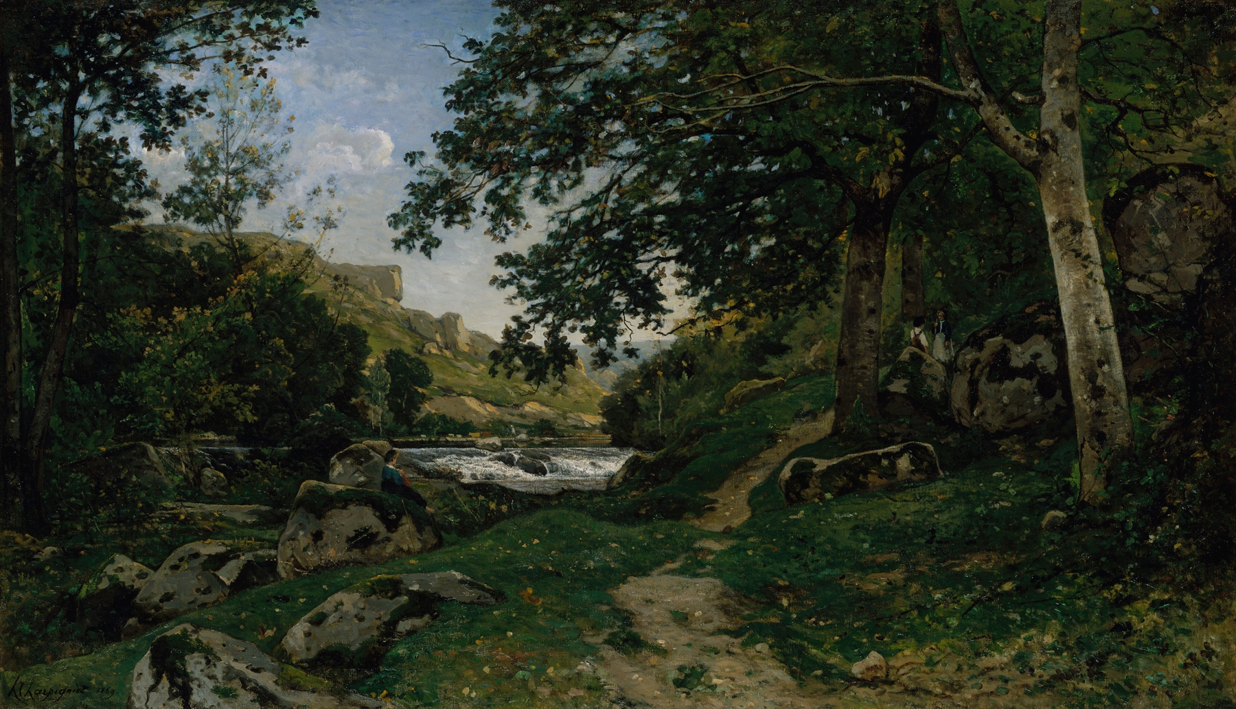 Landscape of a path in the Morvan by Henri-Joseph Harpignies, oil painting