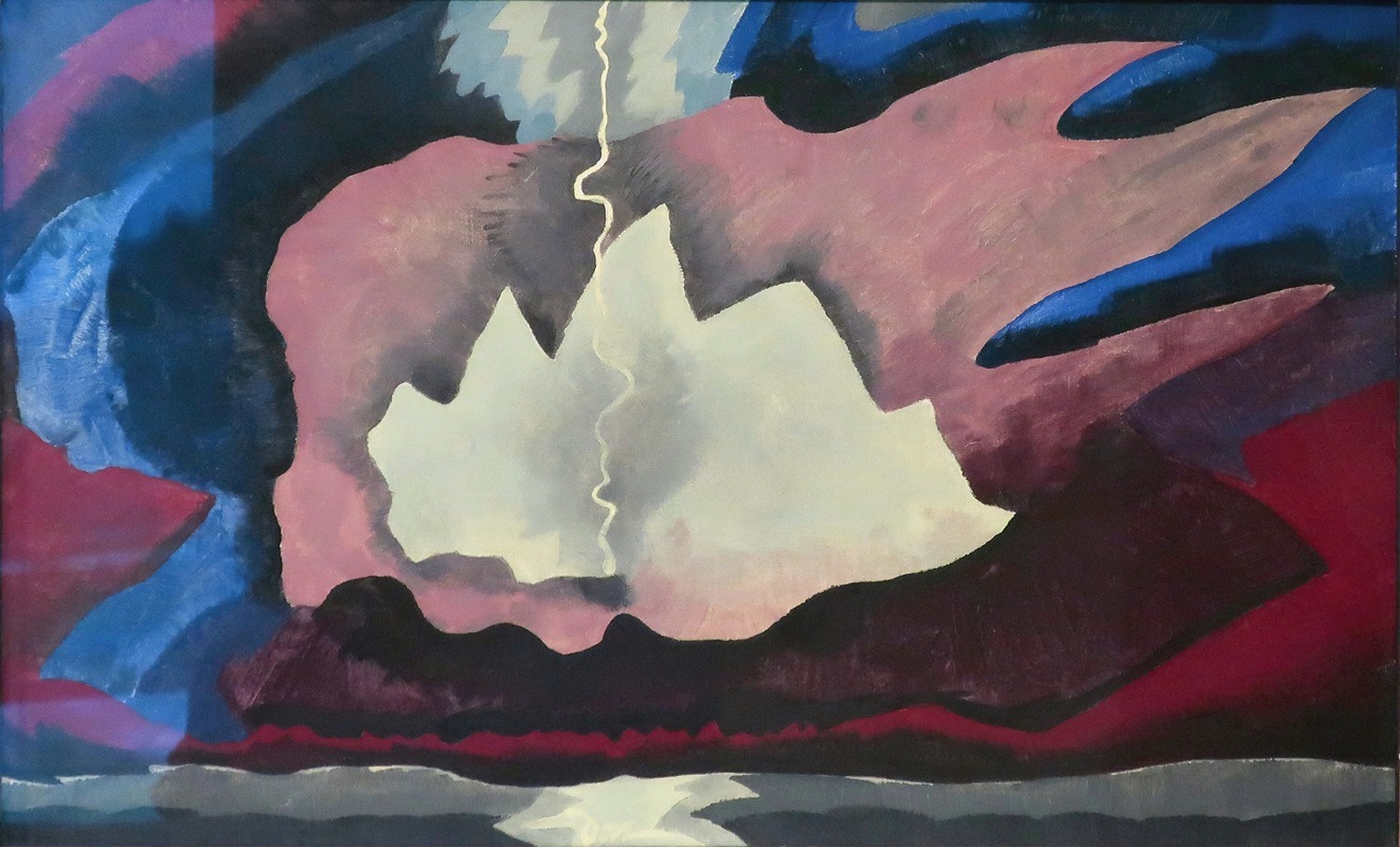 Arthur Dove's 'Thunder Shower' captures a dynamic landscape with vibrant colors.