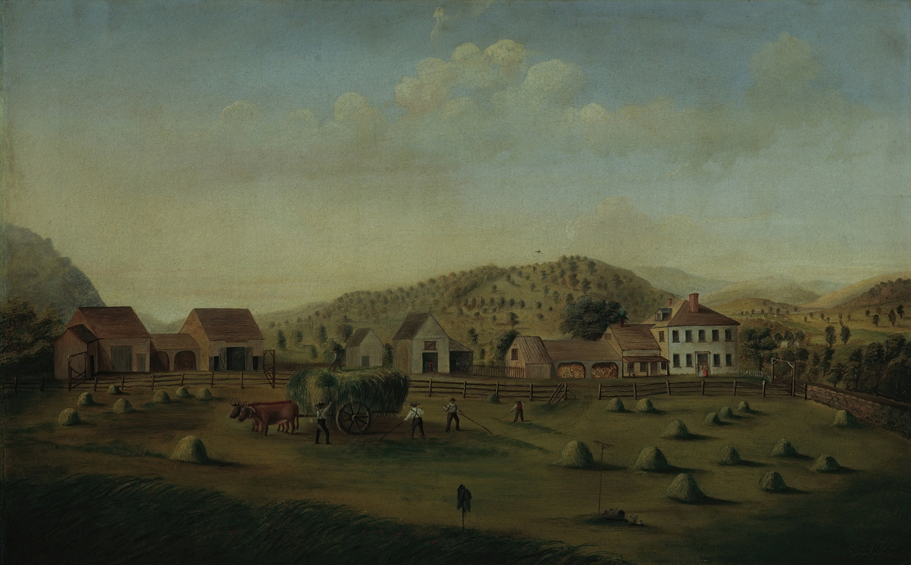 Landscape with a farmhouse and lush scenery, oil painting by Francis Alexander