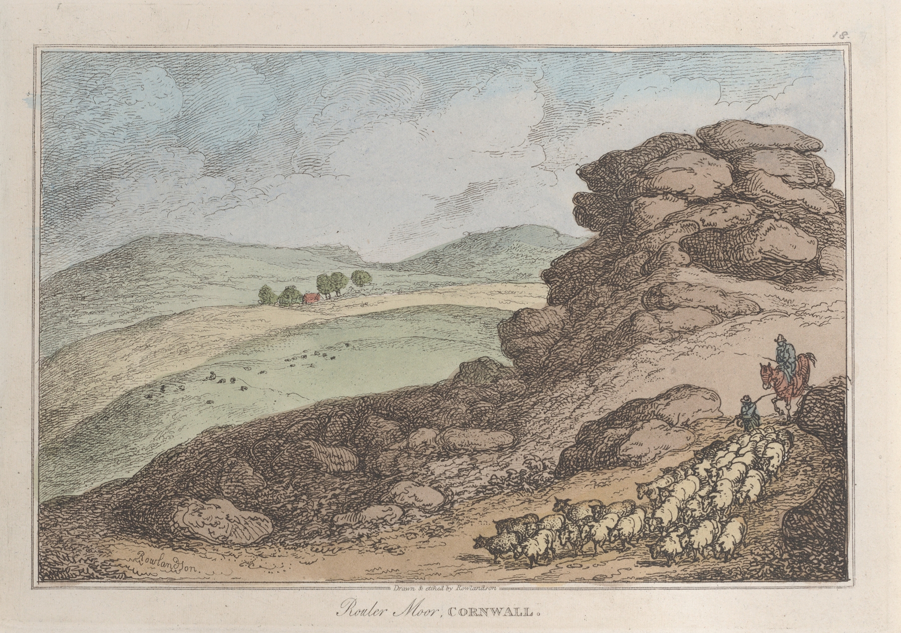 Rouler Moor, Cornwall, by Thomas Rowlandson, public domain