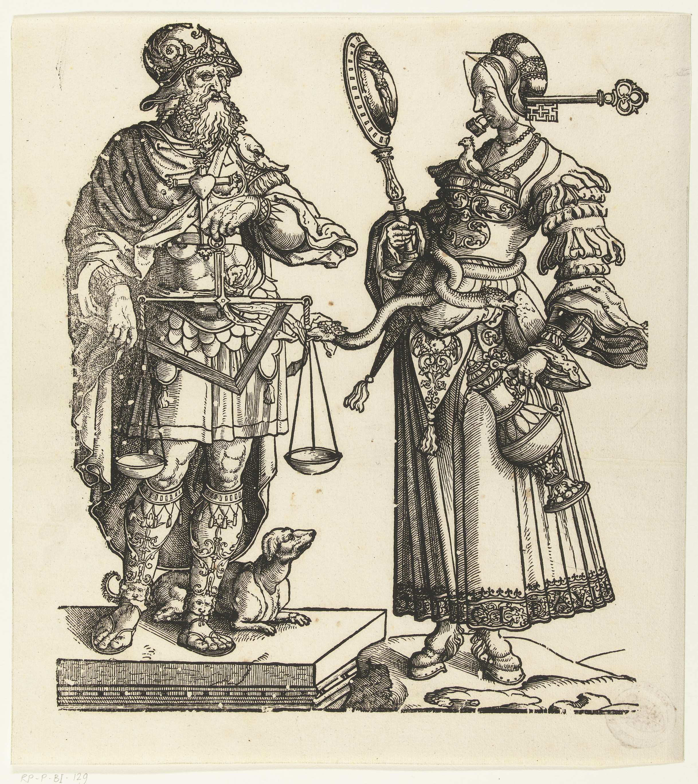 De wijze man en de wijze vrouw, by Cornelis Anthonisz., public domain