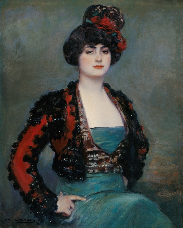Portrait of Julia by Ramón Casas, oil on canvas, featuring a graceful figure in muted tones.