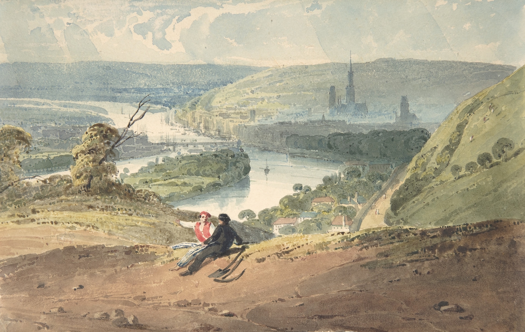 View of Rouen from St. Catherine’s Hill, by Richard Parkes Bonington, public domain
