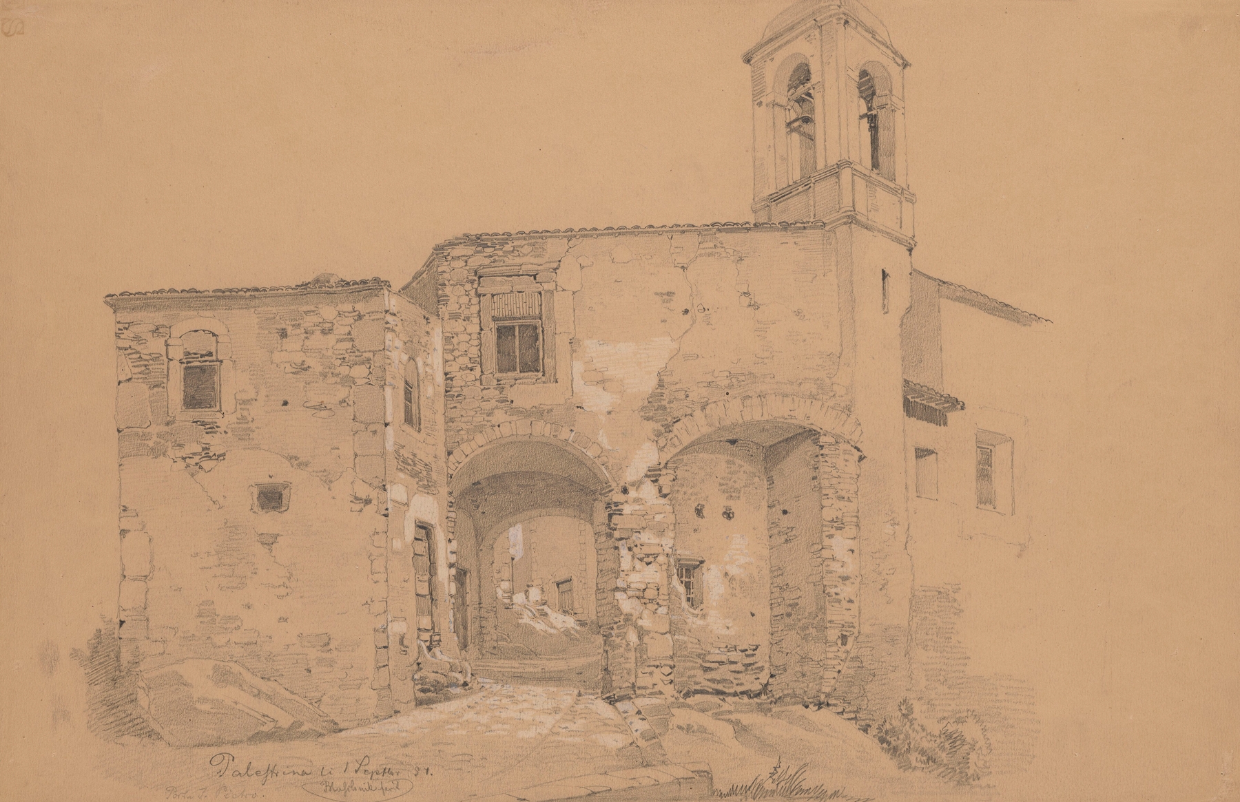 St Peter’s Gate in Palestrina, by Arthur Blaschnik, public domain