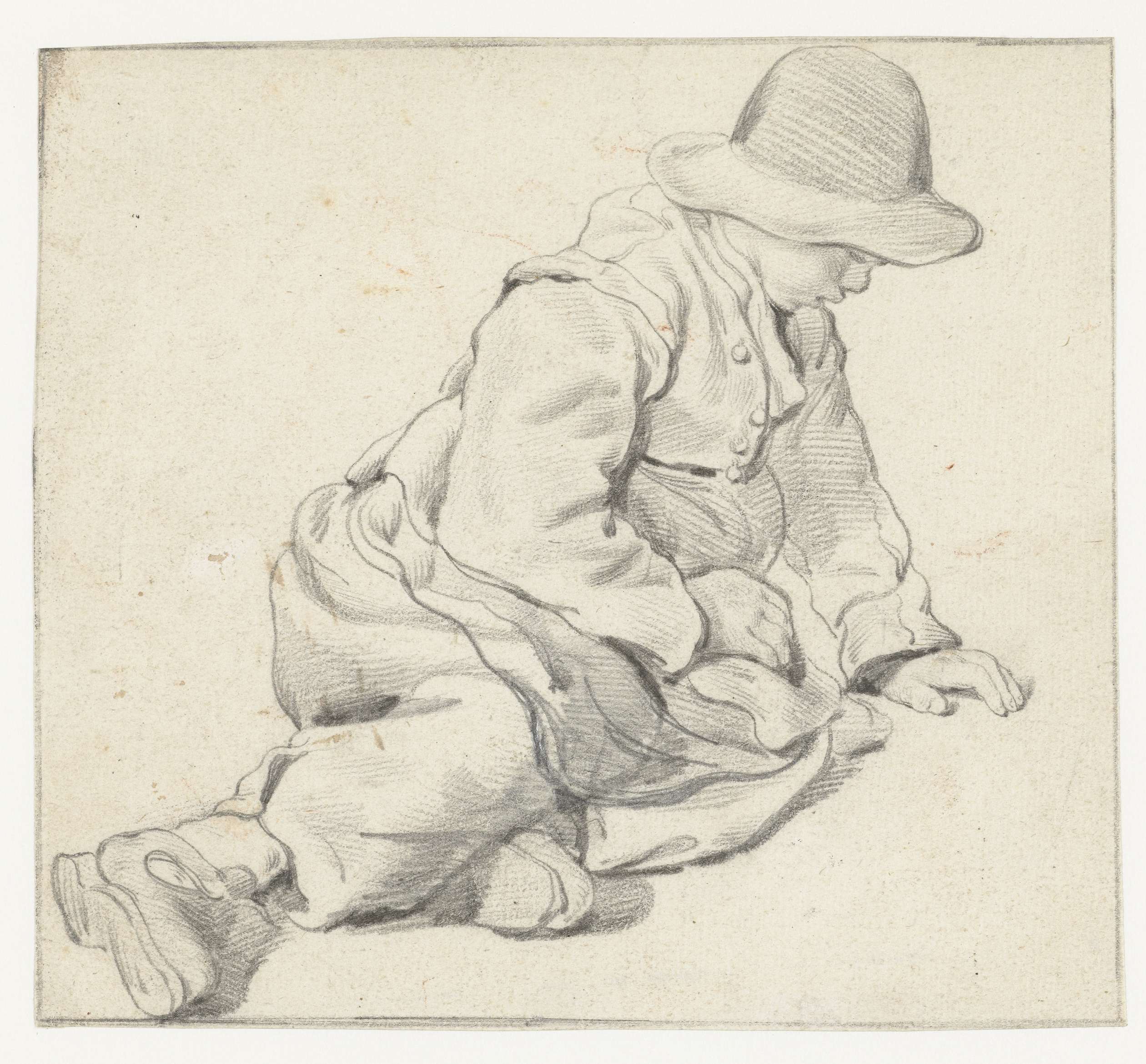 Portrait of a young boy by Leendert van der Cooghen, drawing on paper