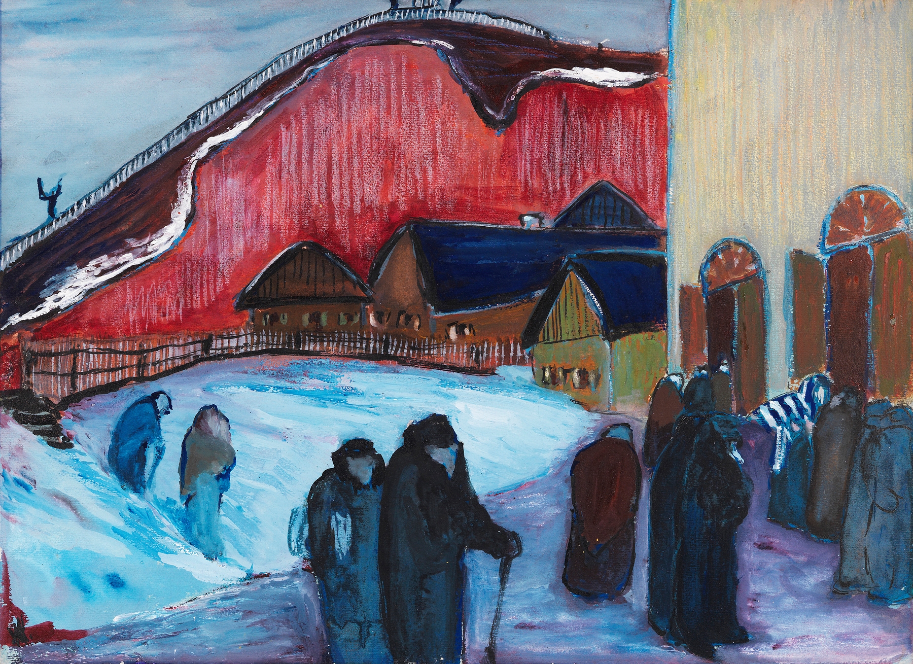 Freitag Abend (Synagoge) by Marianne von Werefkin, oil on canvas with deep colors.