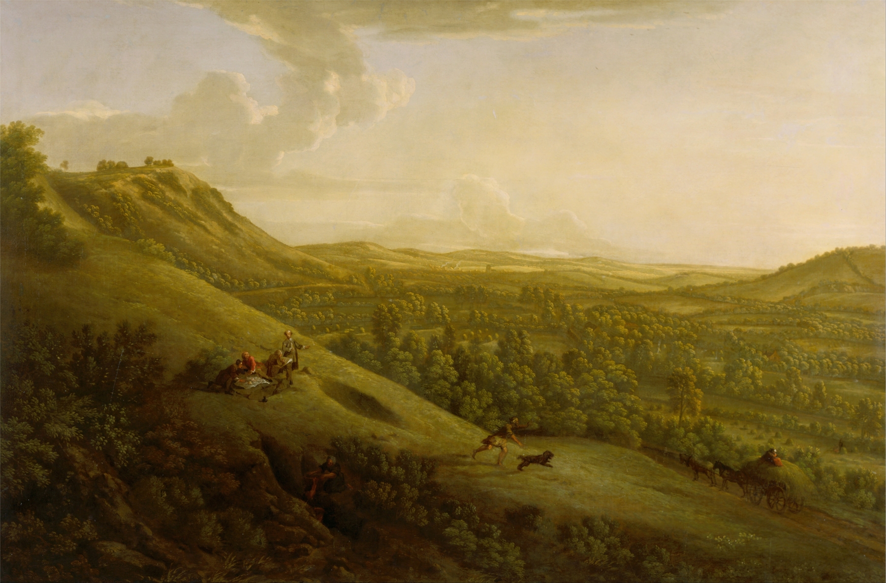 Landscape of Box Hill, Surrey by George Lambert, oil painting