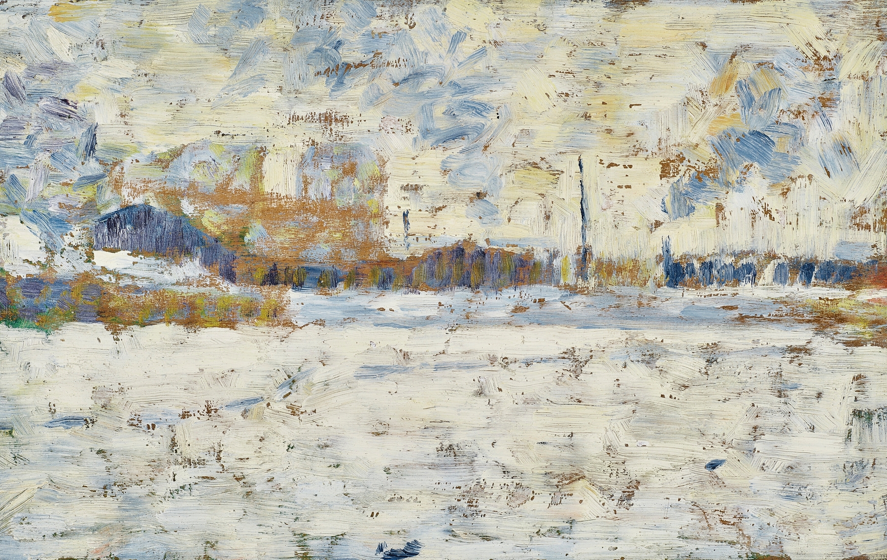 Hiver en banlieue, by Georges Seurat, public domain