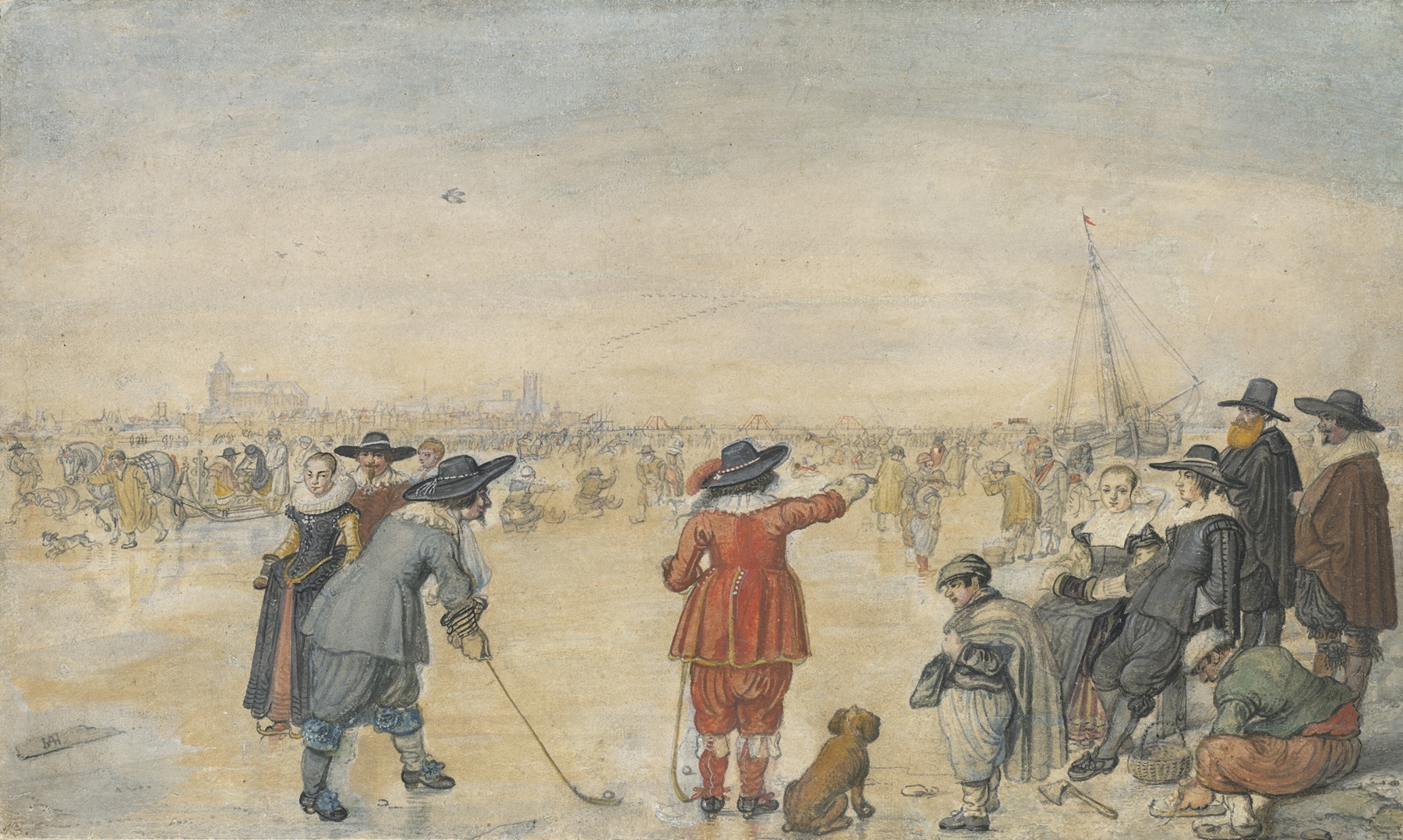 Winter Games on the Frozen River Ijssel, by Hendrick Avercamp, public domain