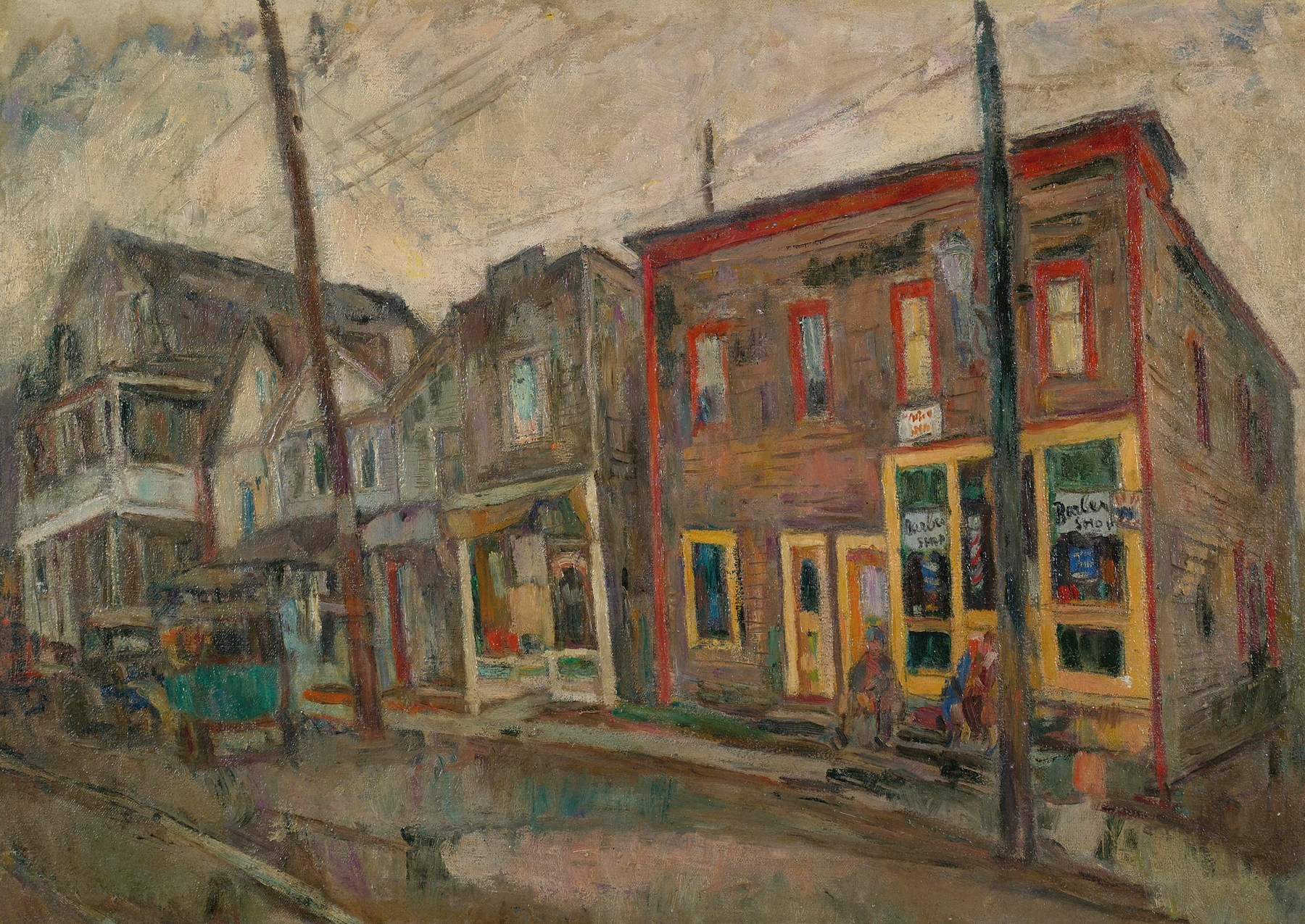 Urban landscape depicting solitude, oil painting by Abraham Manievich