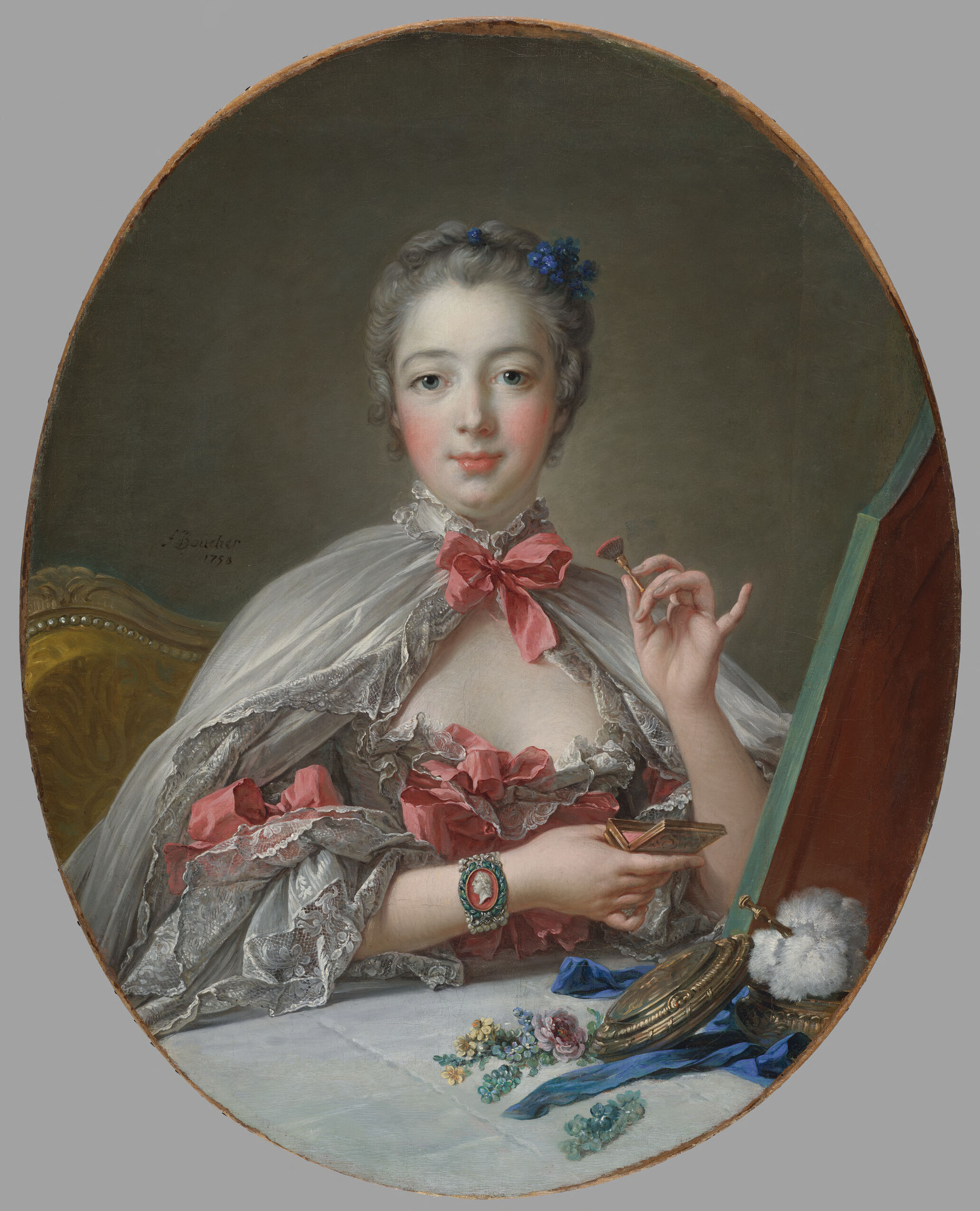 Pompadour at Her Toilette, by François Boucher, public domain