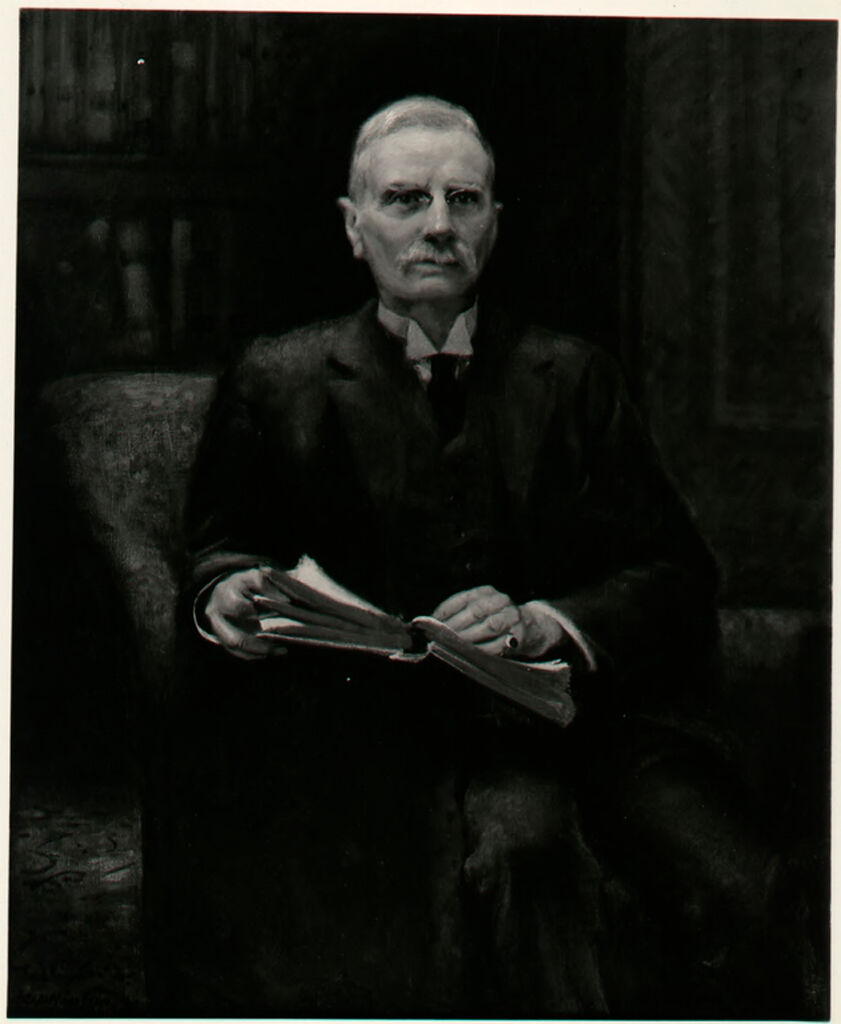 Portrait of Herbert Somerton Foxwell, oil on canvas by Charles Sydney Hopkinson