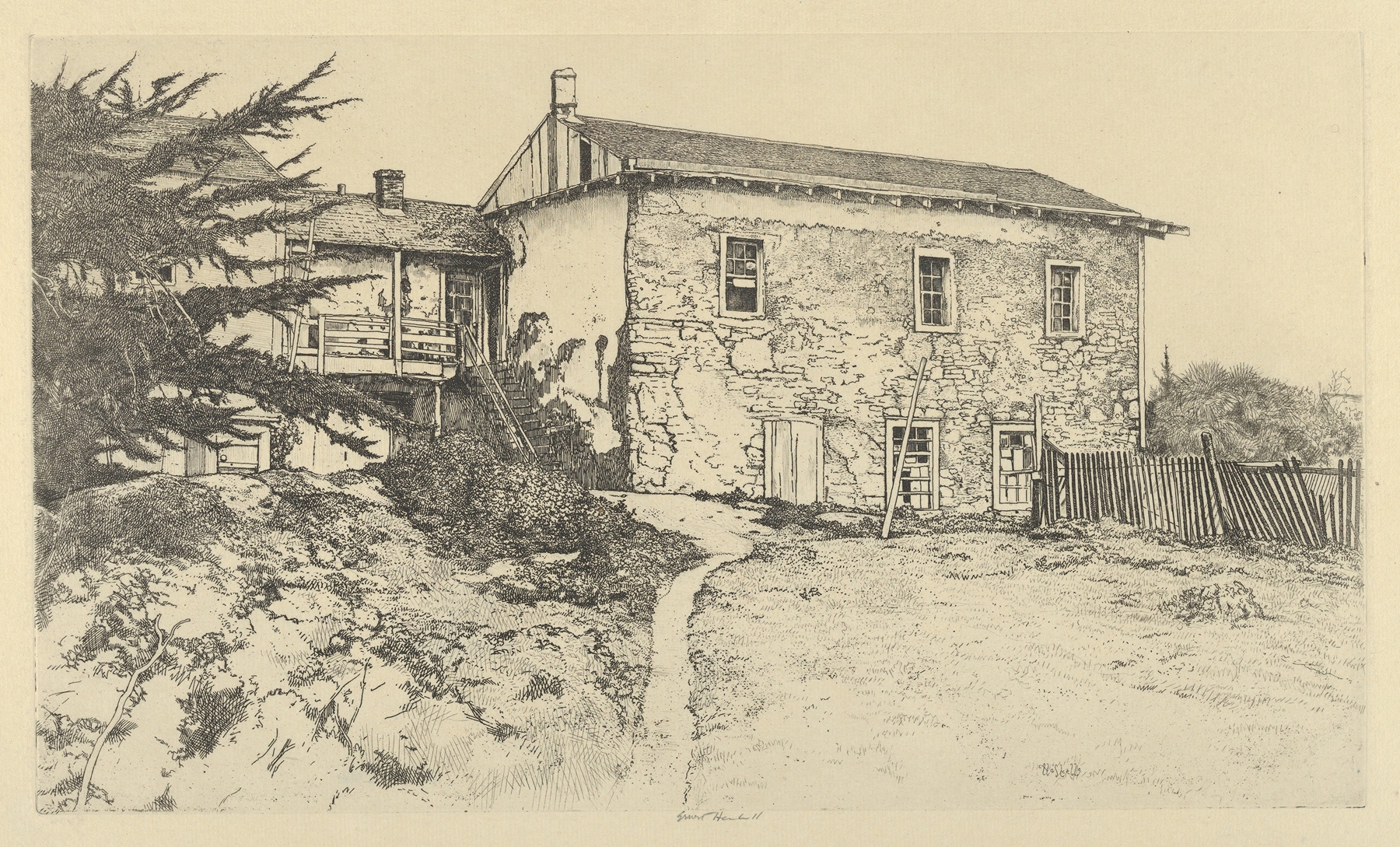Stevenson’s House, by Ernest Haskell, public domain