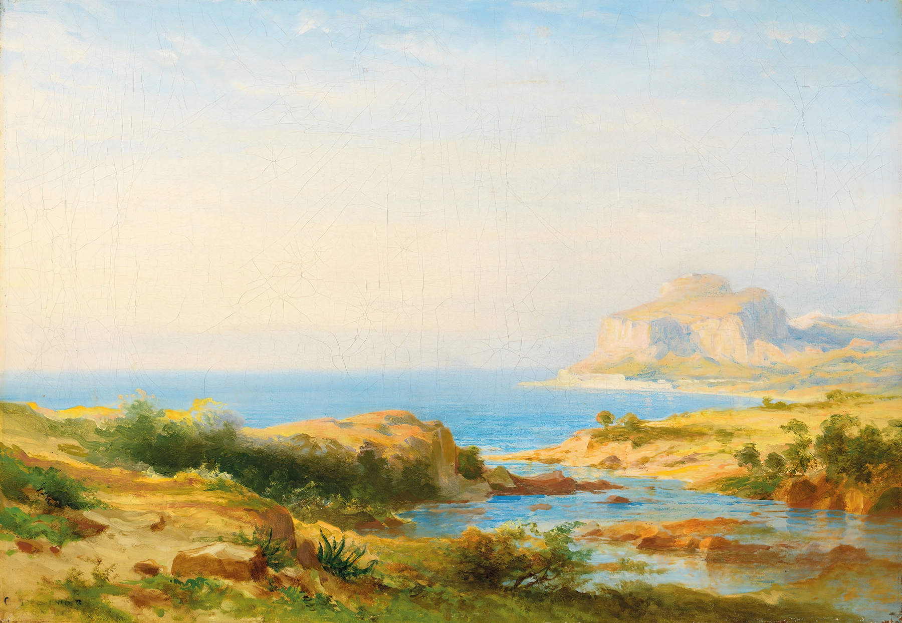Seelandschaft Cefalù, Sicily, by Carl Morgenstern, public domain