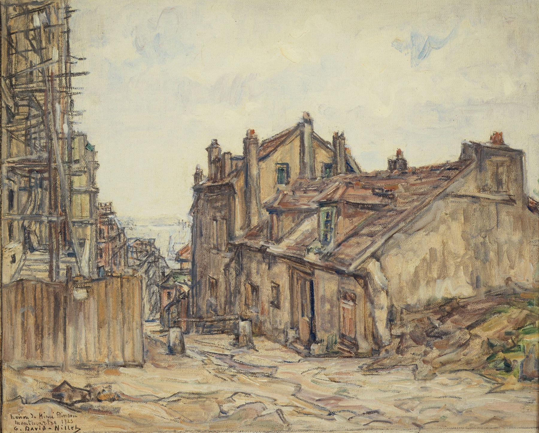 La Maison de Mimi Pinson à Montmartre, oil on canvas by Germain David-Nillet