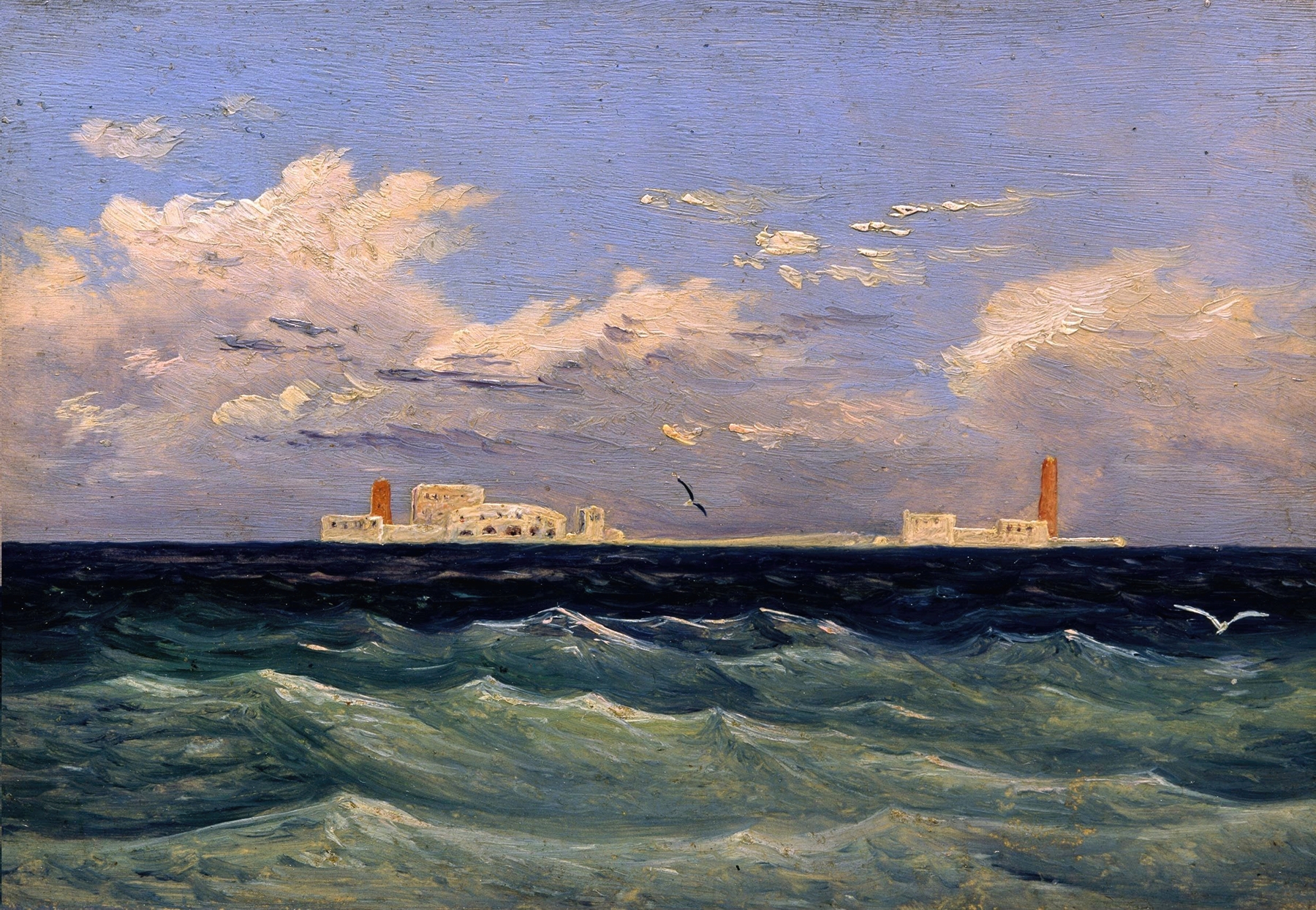 Mediterranean Island Fortress, by Carl Gustav Carus, public domain