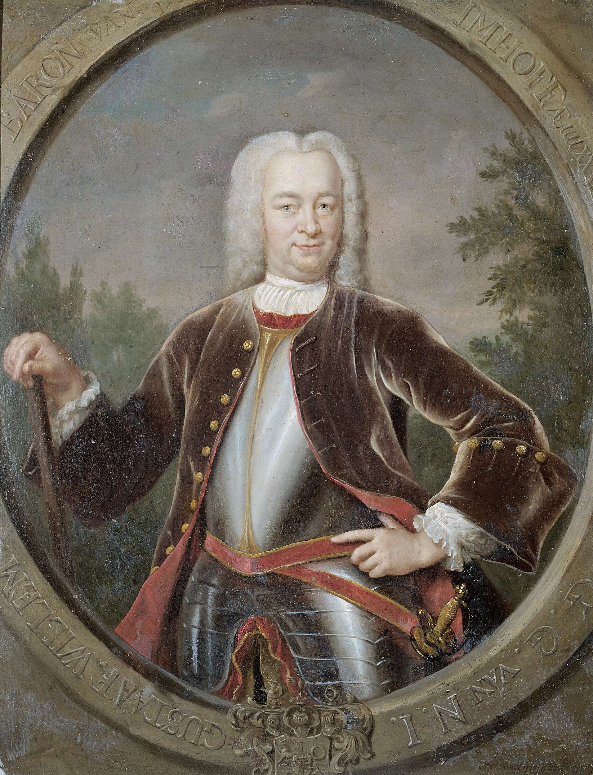 Portrait of Gustaaf Willem, Baron van Imhoff, metal by Jan Maurits Quinkhard