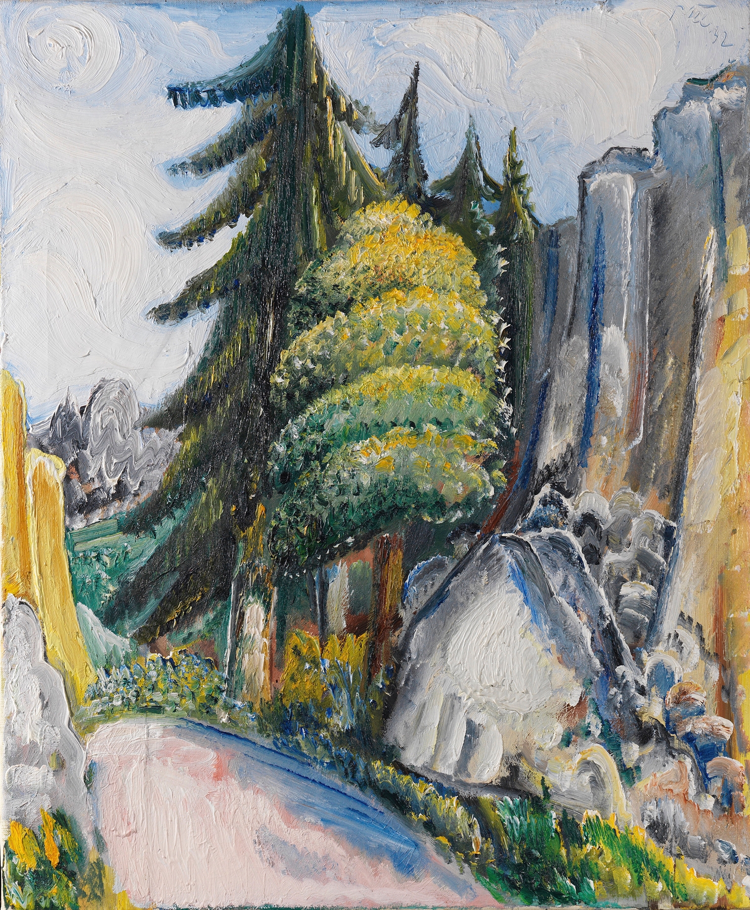 Landscape with soft pastels by Paul Kleinschmidt, 1932