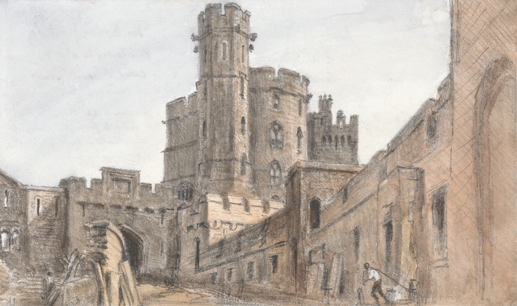 Landscape featuring Windsor Castle and Devil’s Tower by William Crotch, unknown medium.