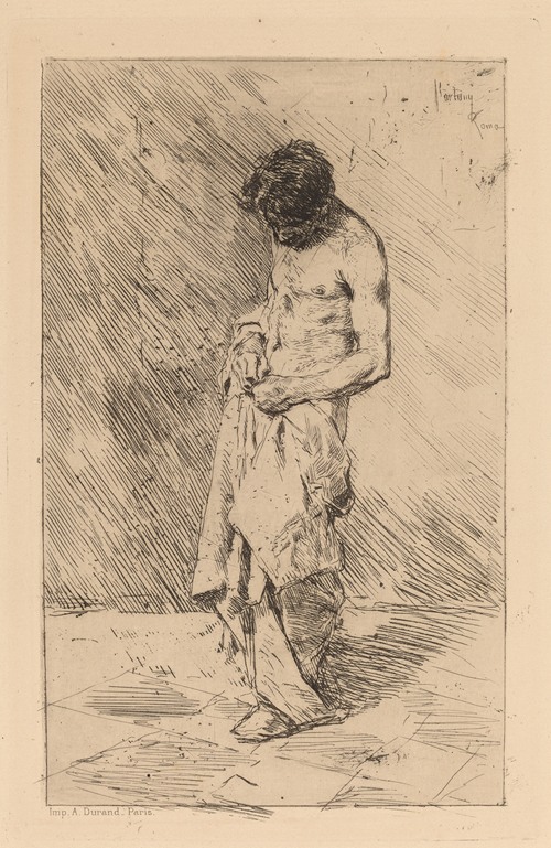 A detailed depiction of a flea market scene by Mariano Fortuny Marsal.