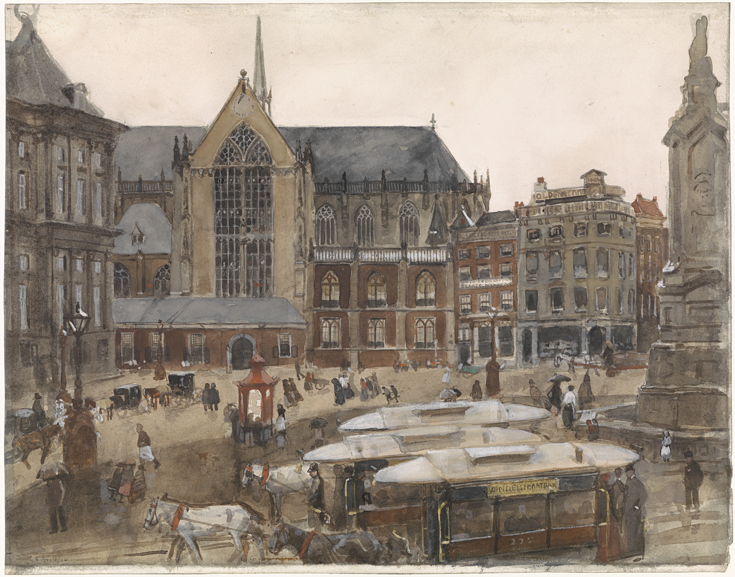 De Dam te Amsterdam, by George Hendrik Breitner, public domain