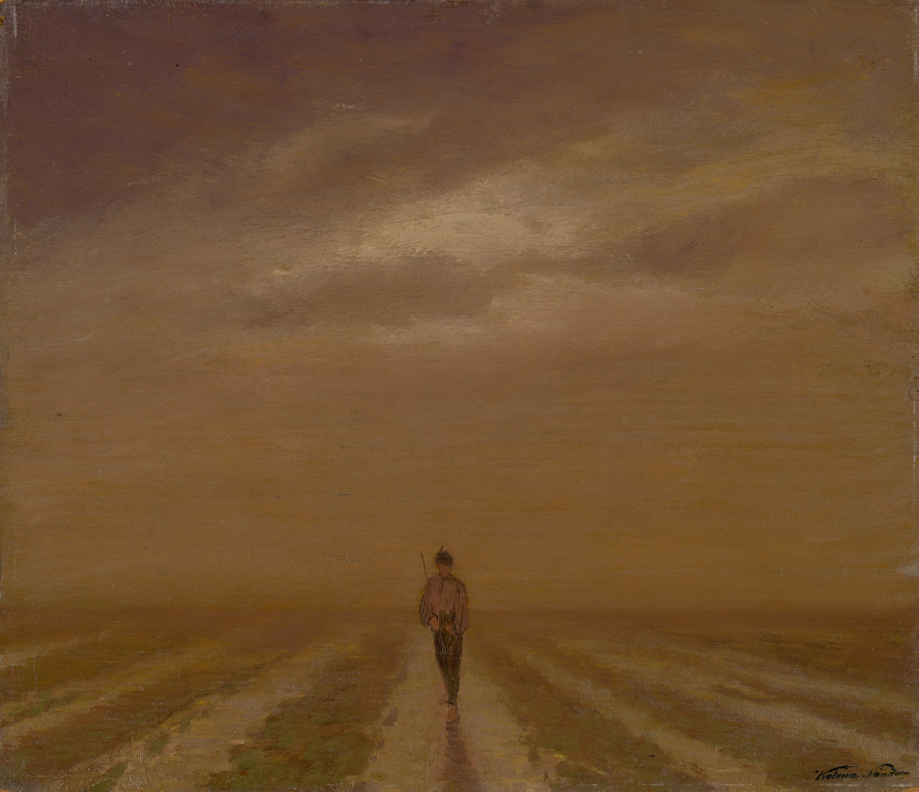 Early Evening by Ferdinand Katona, oil on canvas depicting a twilight landscape.