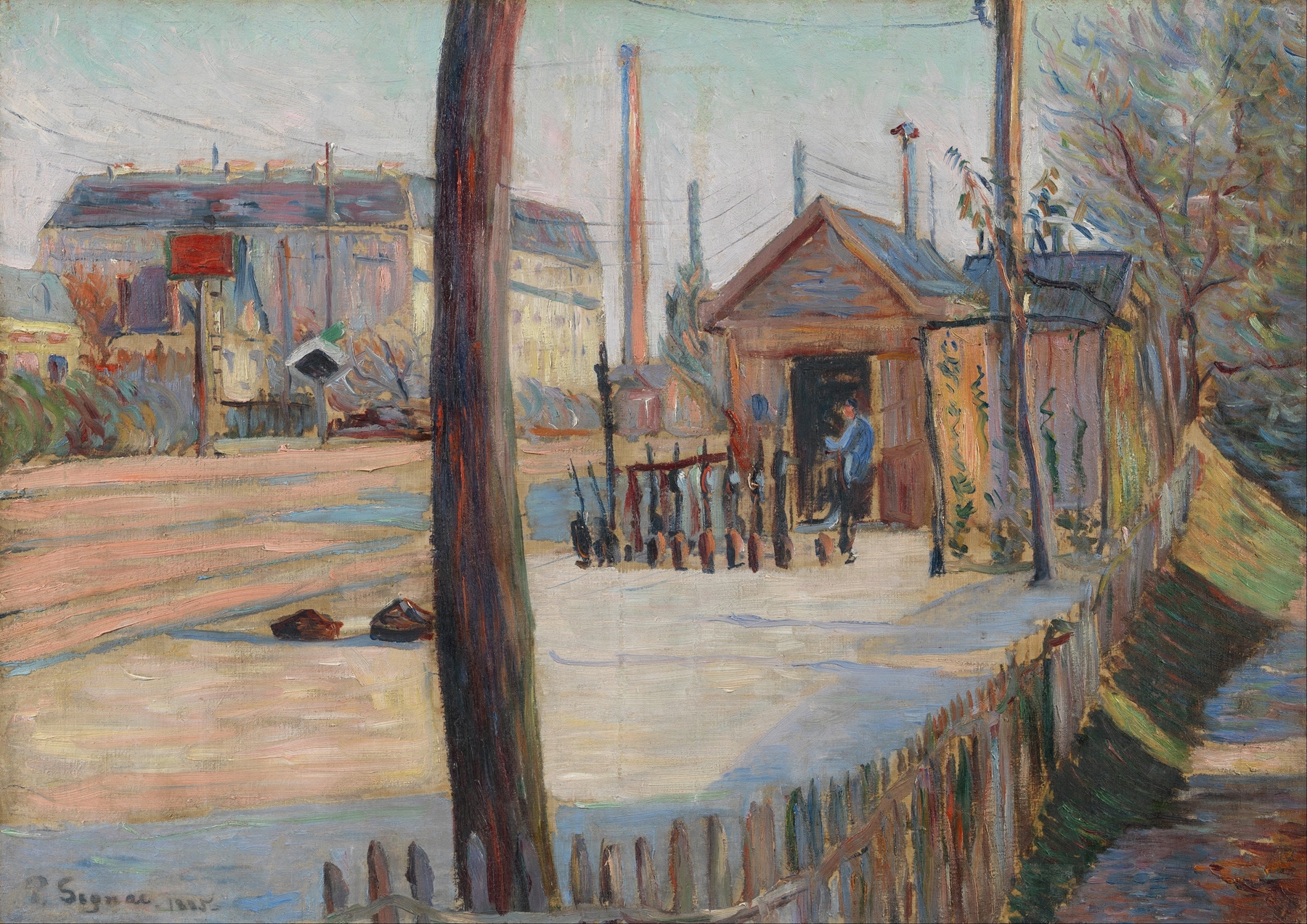Railway junction near Bois-Colombes, by Paul Signac, public domain