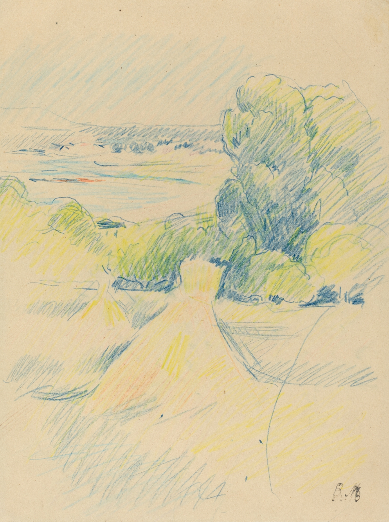 Landscape, by Berthe Morisot, public domain