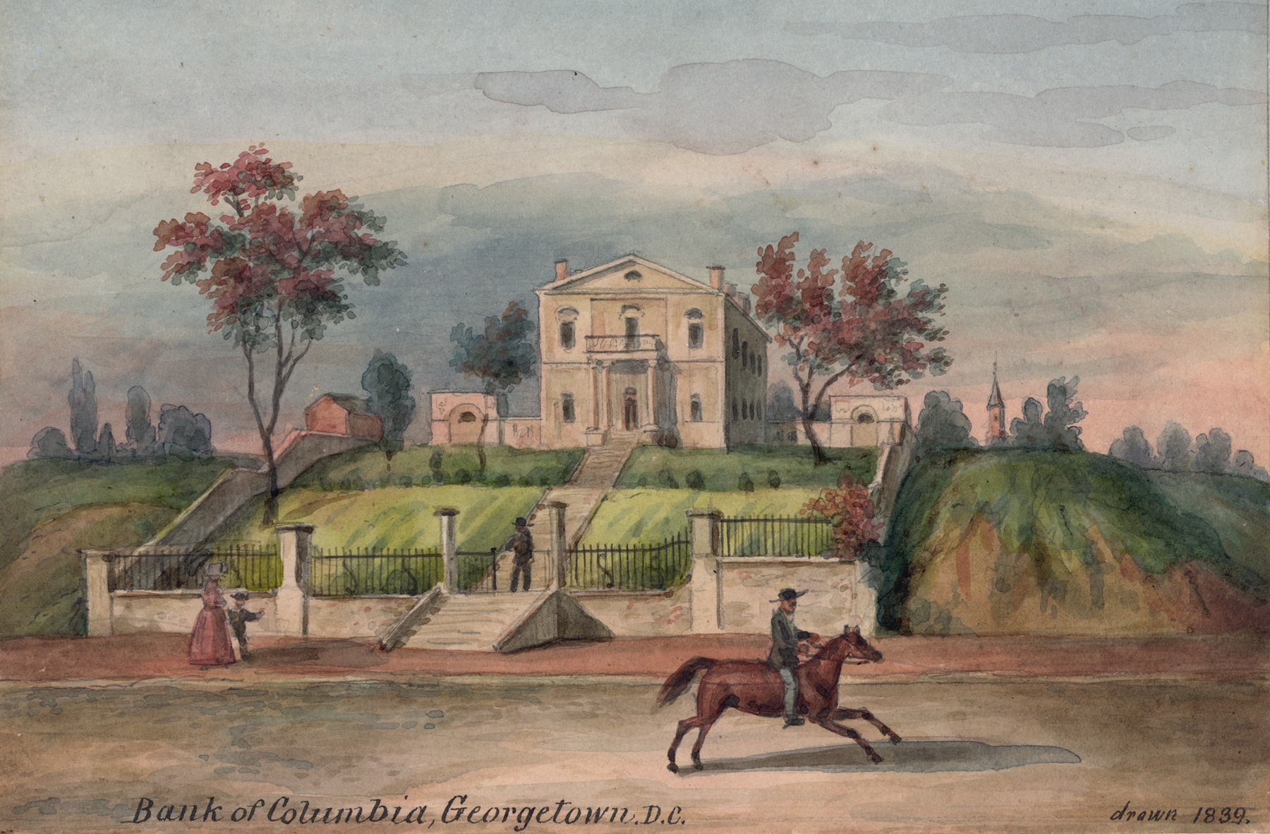 Bank of Columbia, Georgetown, D.C., by Augustus Köllner, public domain