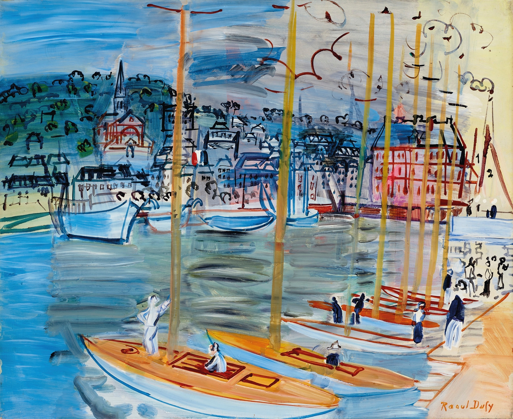 Le bassin de Deauville, by Raoul Dufy, public domain