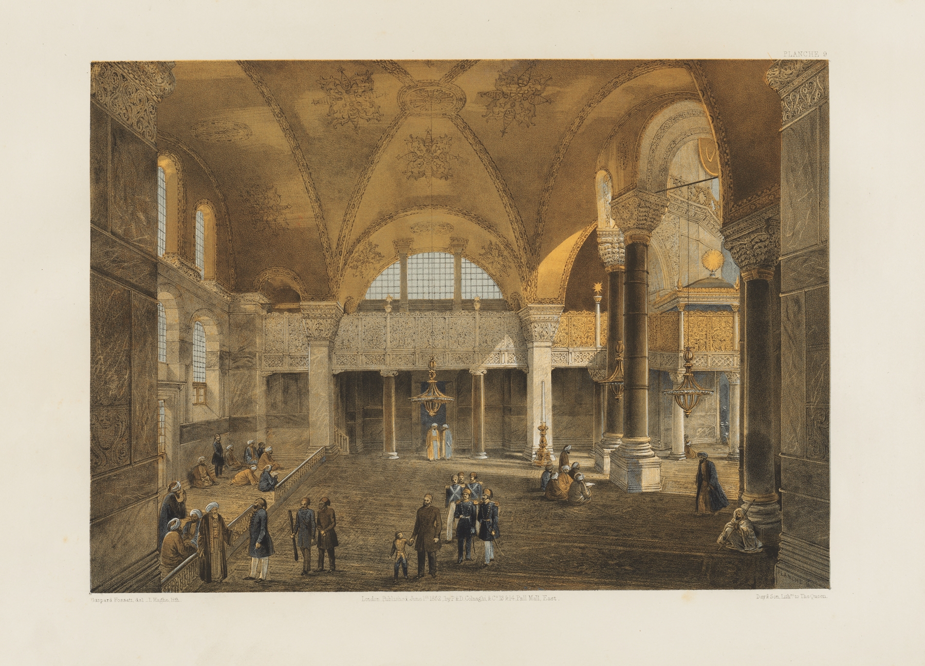 Aya Sofia, Constantinople; as recently restored by order of H. M. the sultan Abdul-Medjid Pl.09, by Gaspare Fossati, public domain