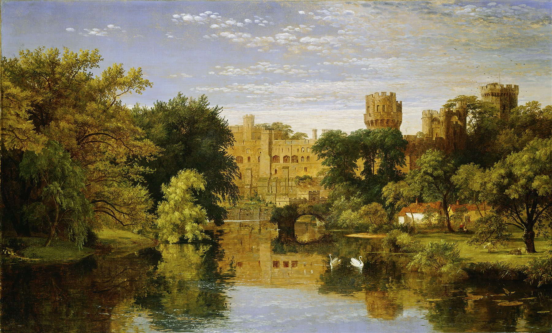 Warwick Castle,England, by Jasper Francis Cropsey, public domain