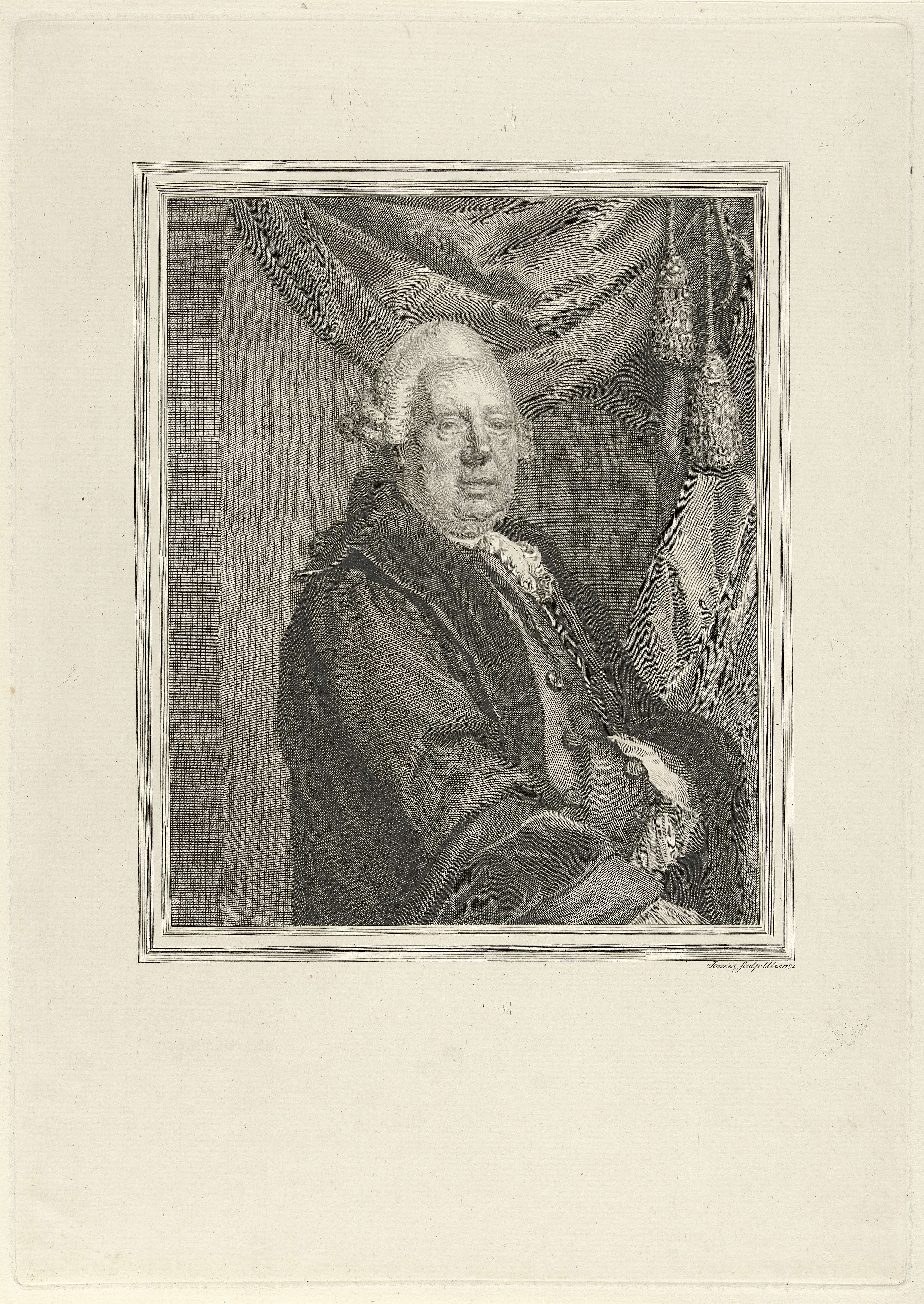 Etching by Pieter Hendrik Jonxis depicting David Ruhnken with soft light and a contemplative expression.