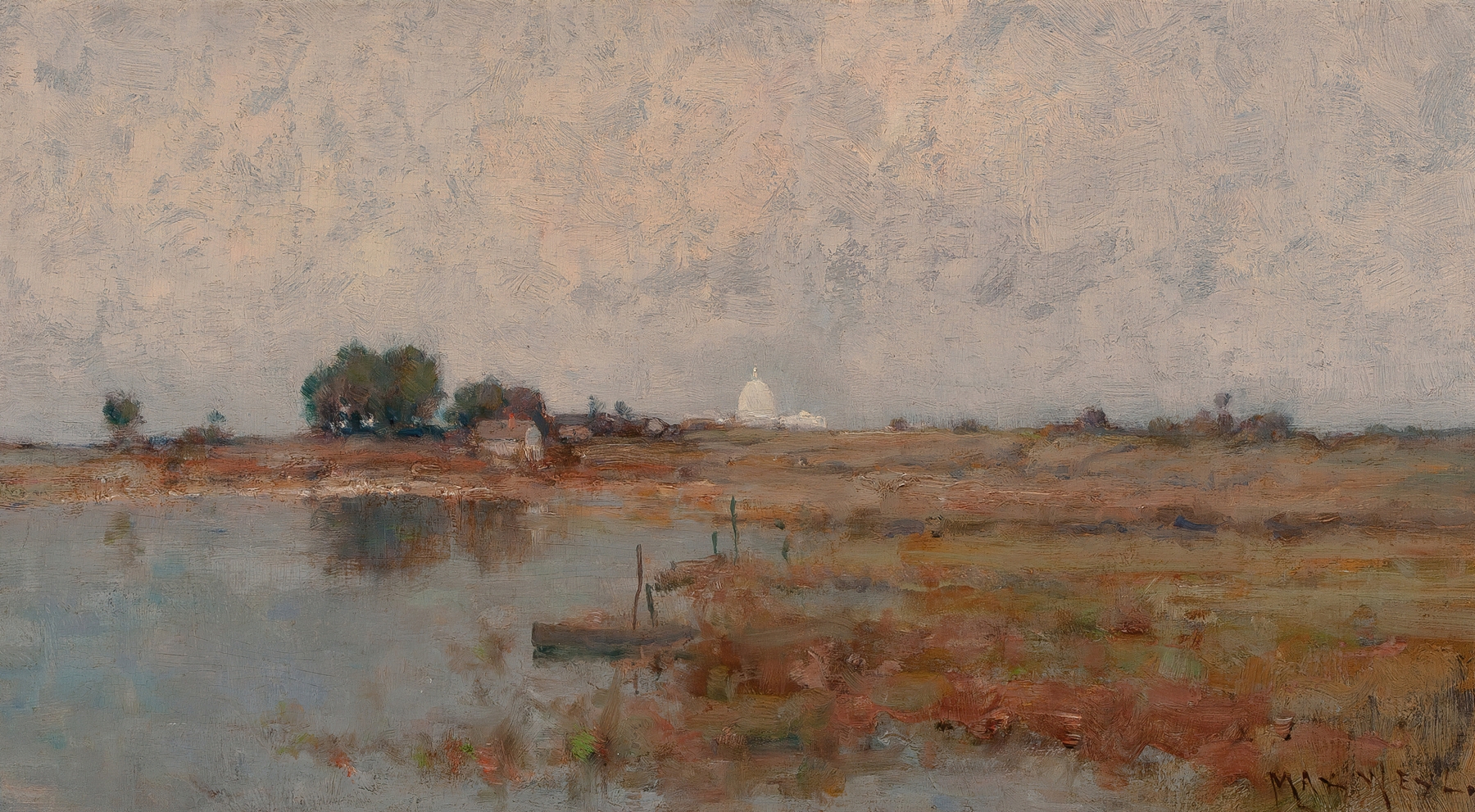 Potomac Marshlands with the United States Capitol, oil on canvas by Max Weyl