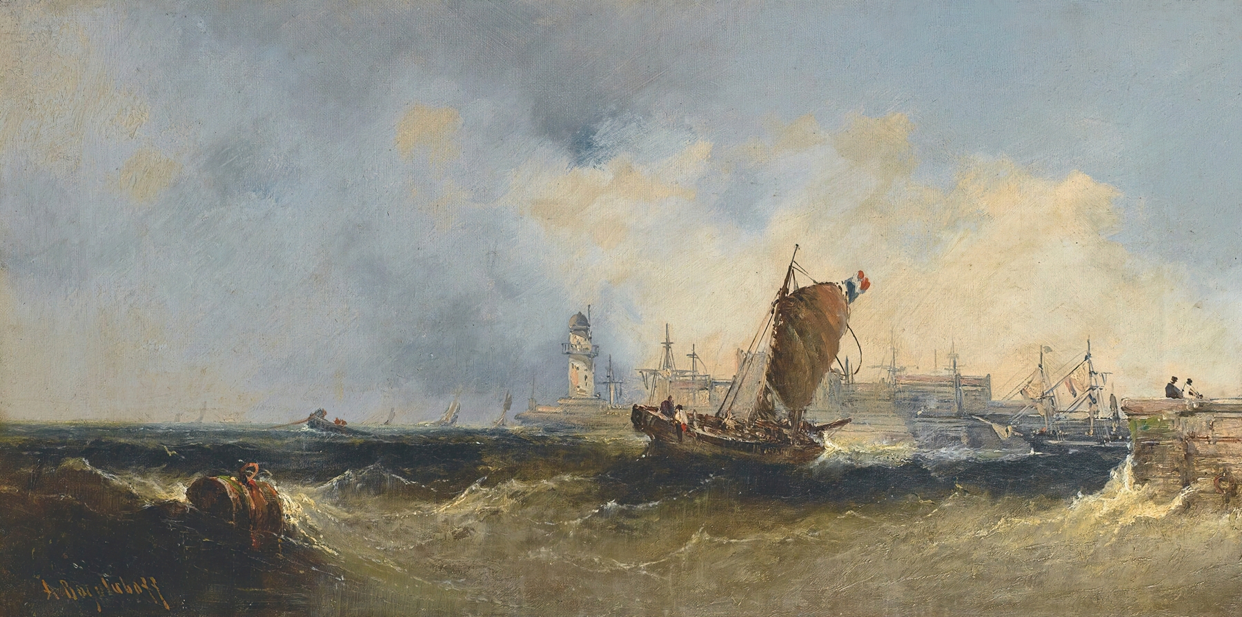 Port In Normandy, by Alexey Petrovich Bogolyubov, public domain