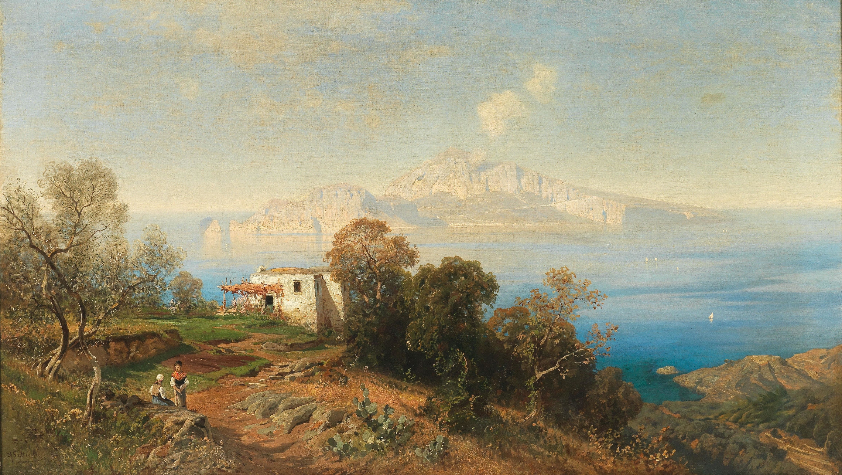 A View Of Capri, by Ascan Lutteroth, public domain